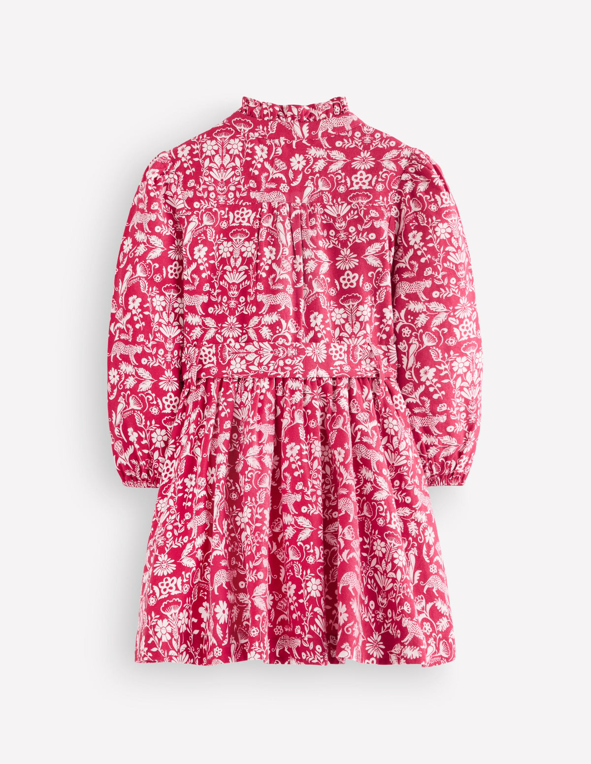 Maude Ruffle Shirt Dress-Pink Jungle Print - Image 2