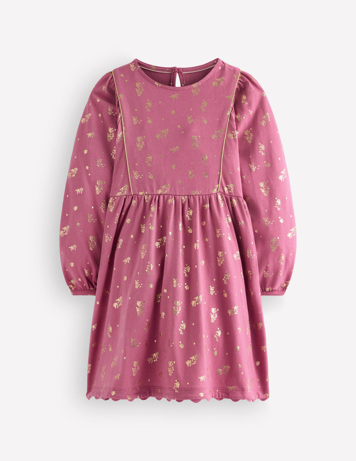 Mabel Twirly Sparkle Dress-Pink Foil Flowers-1