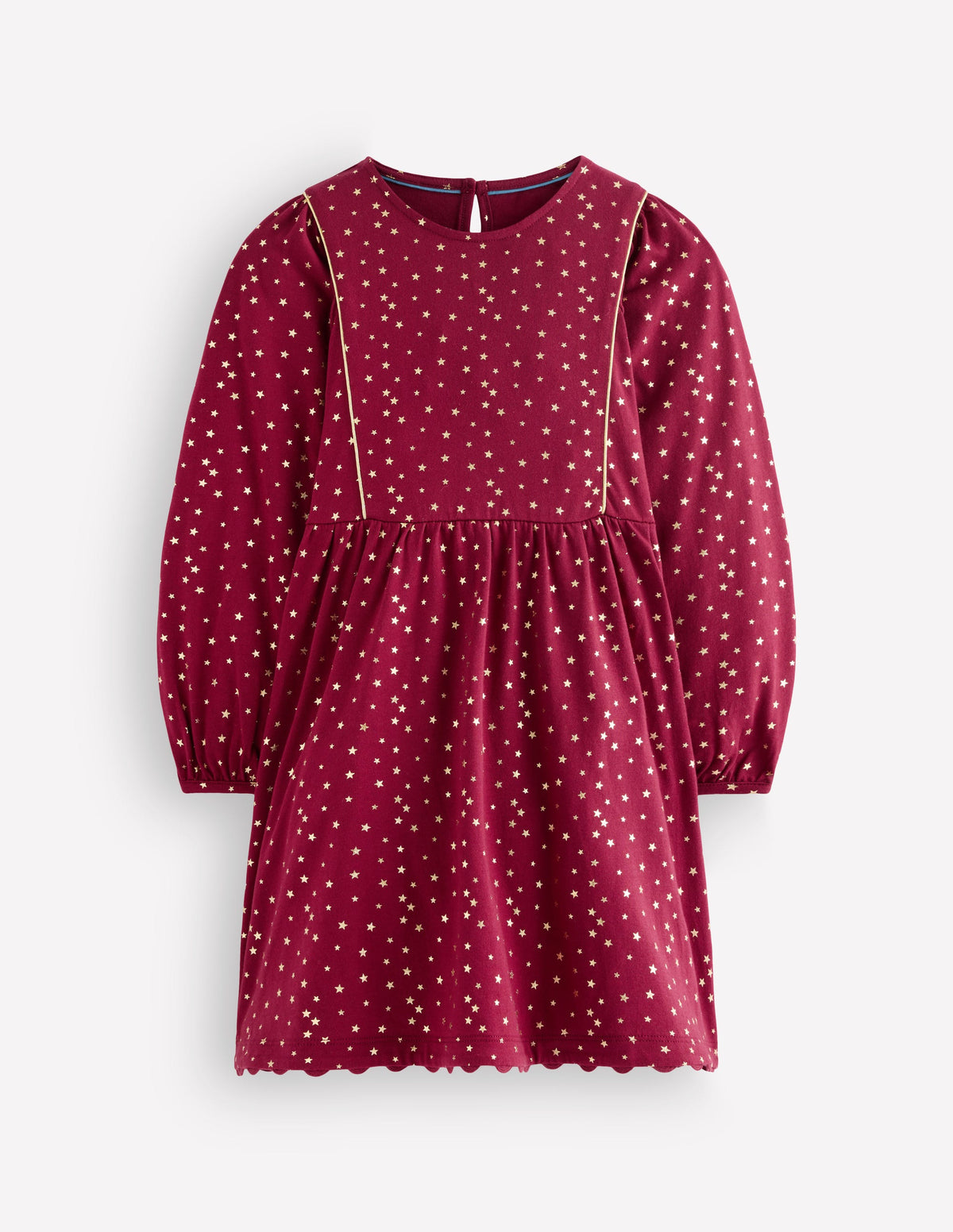 Mabel Twirly Sparkle Dress-Red Foil Stars - Image 1