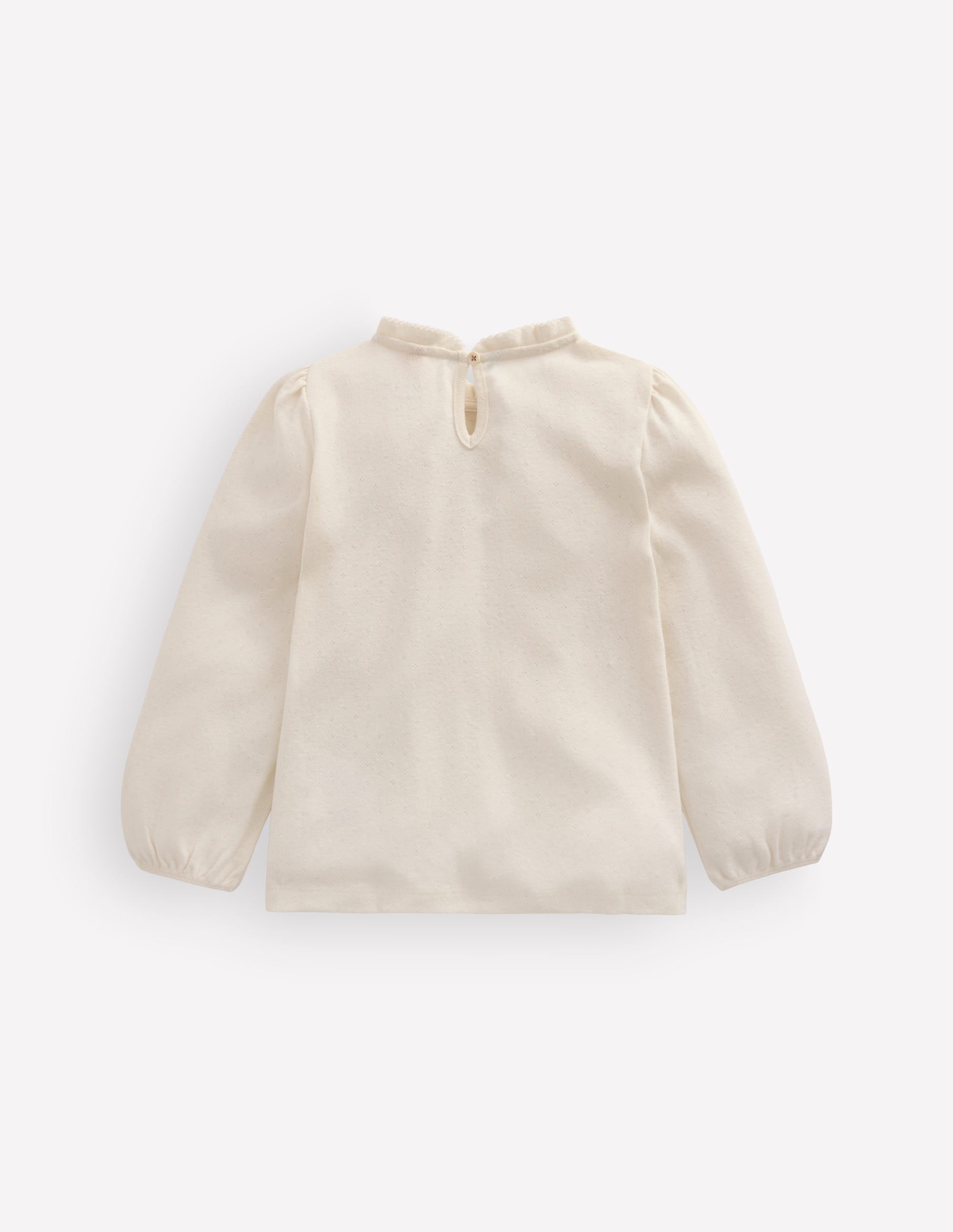 Frill Pointelle LS Top-Ivory - Image 2