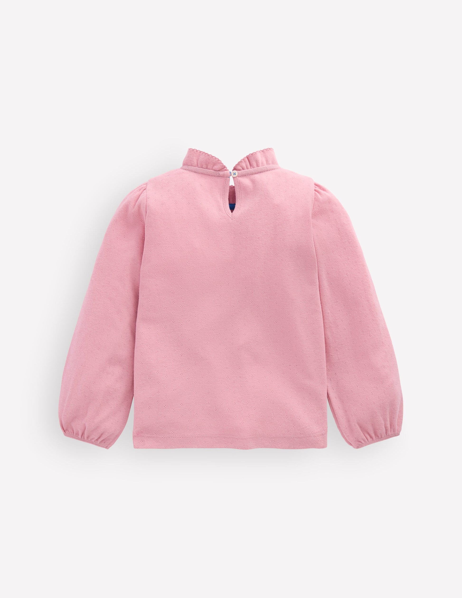 Frill Pointelle LS Top-Pink-2