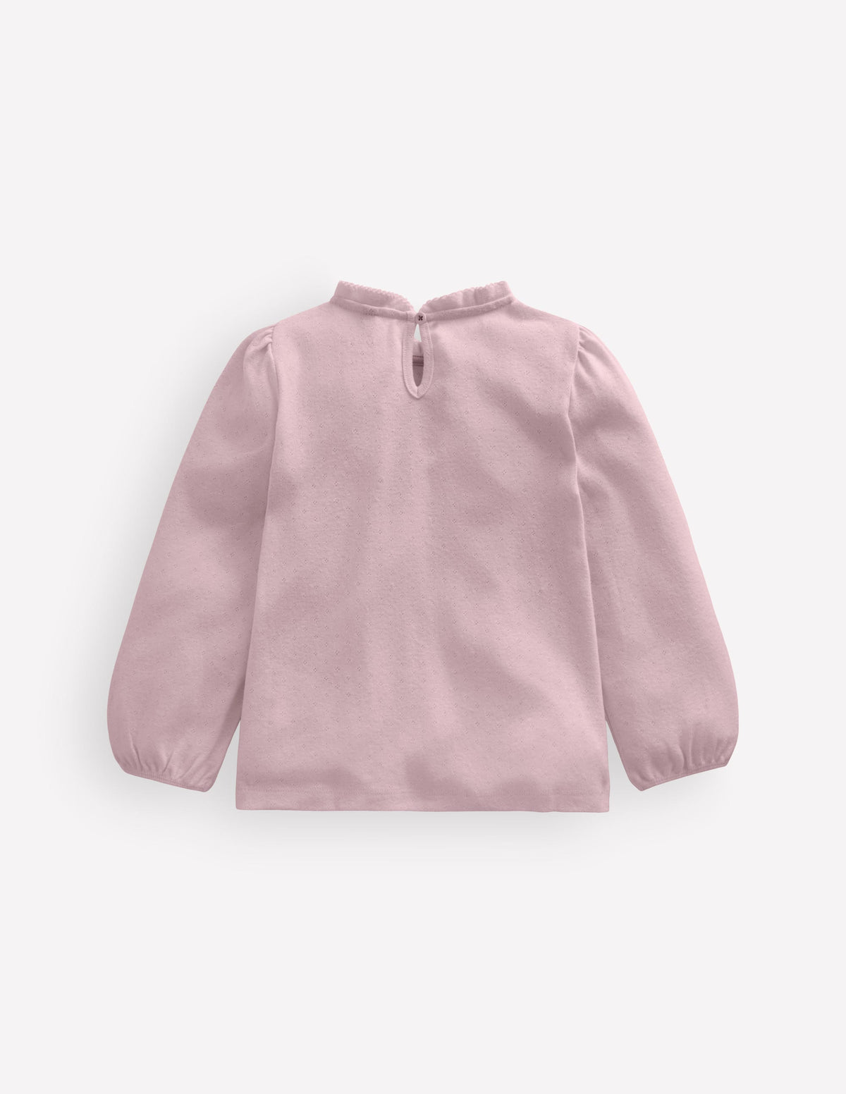 Frill Pointelle Top-Pink-2