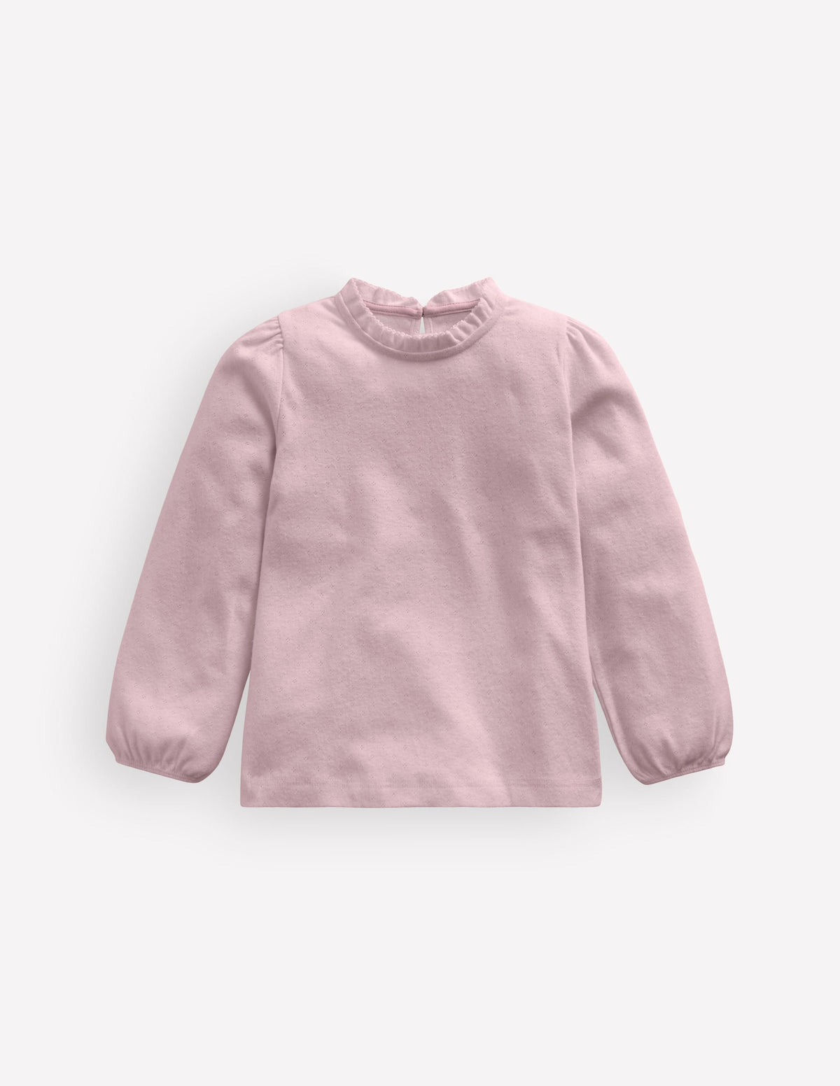 Frill Pointelle Top-Pink-1