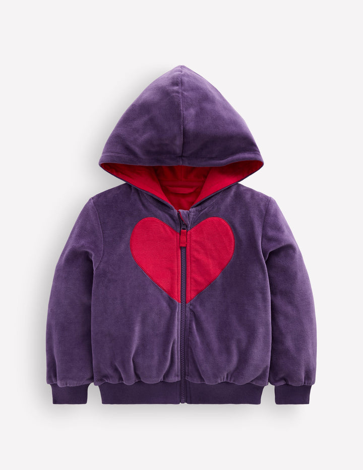 Velour Cosy Zip-through-Purple Heart