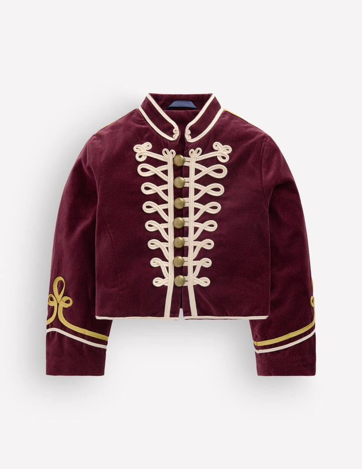 Velvet Military Jacket-Chestnut
