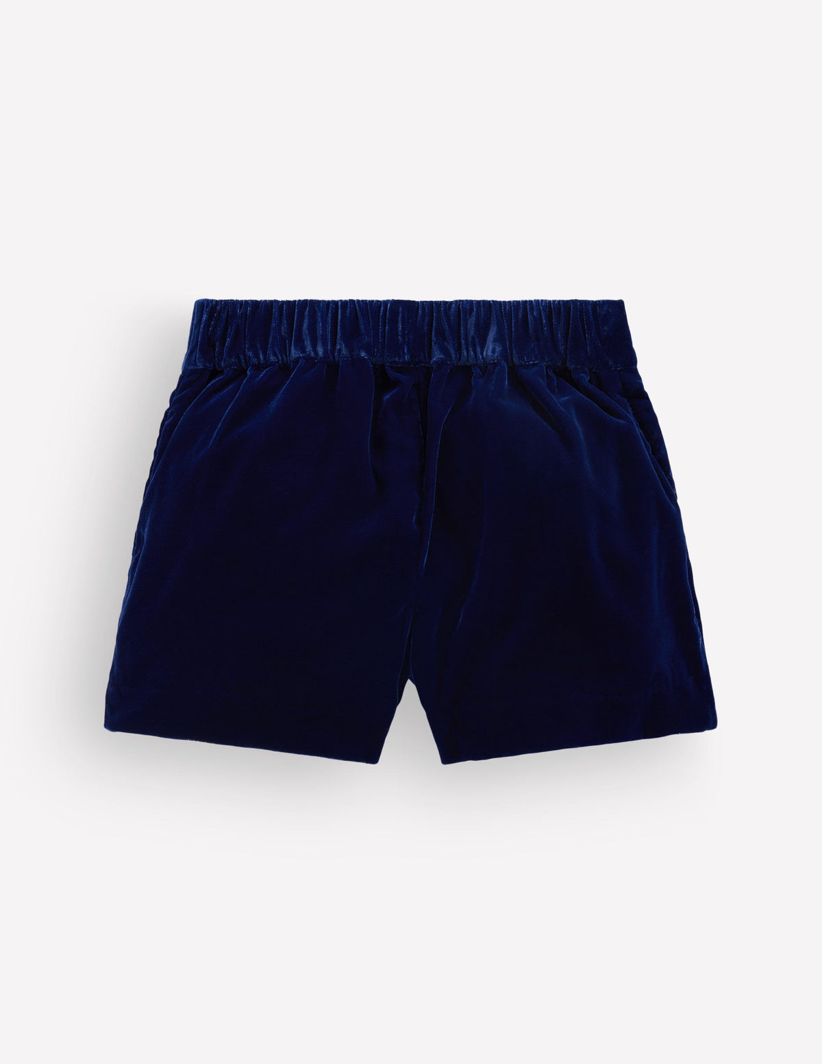 Velvet Pleated Shorts-College Navy-3