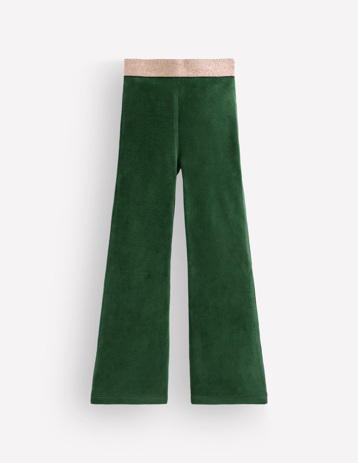 Velvet Flared Leggings-Hunter Green - Image 1