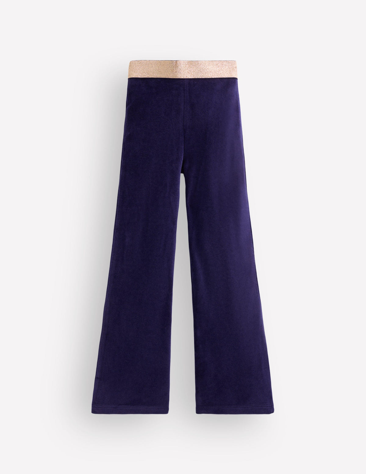 Velvet Flared Leggings-College Navy - Image 1
