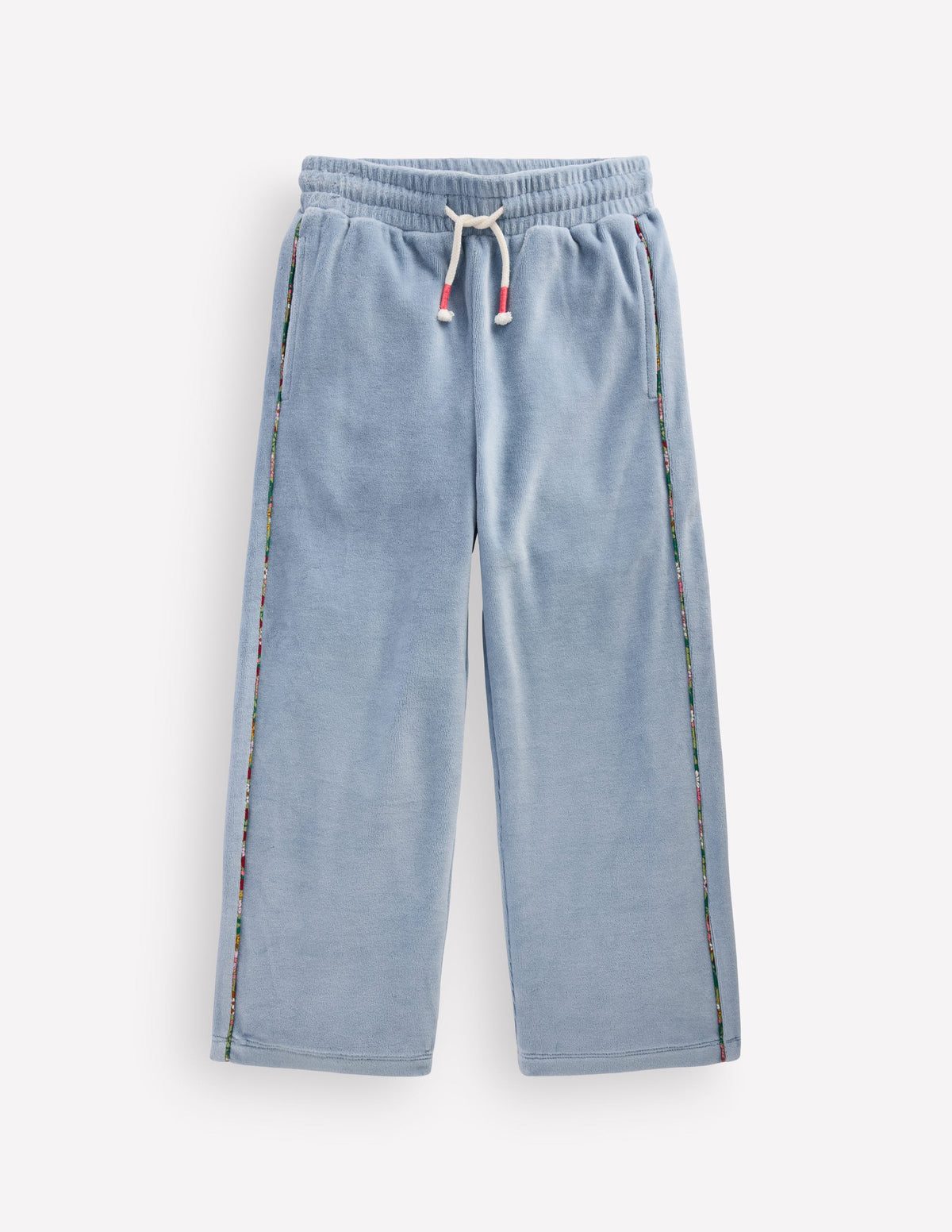 Velour Wide Leg Sweatpants-French Blue - Image 1