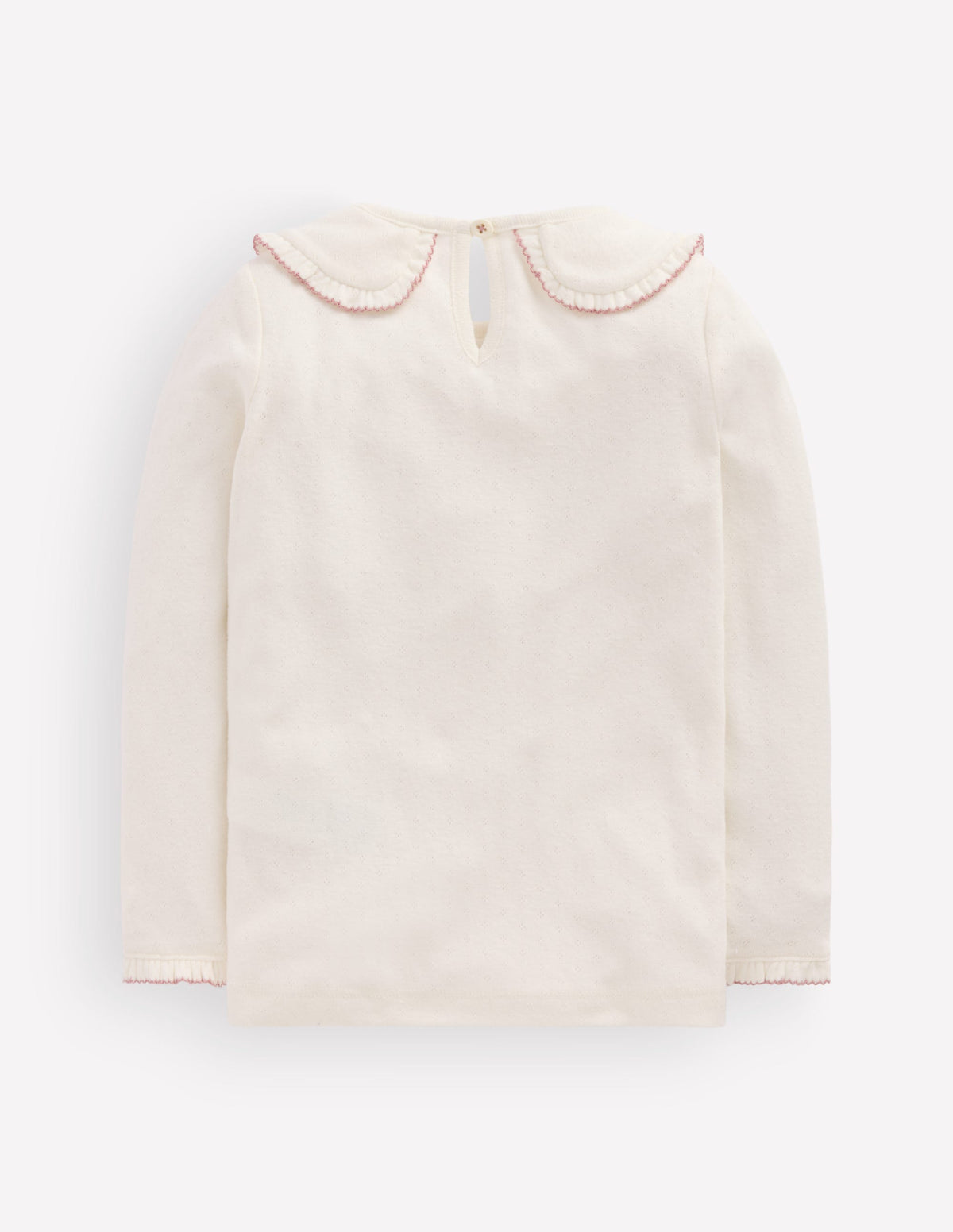 Collared Pointelle Top-Ivory - Image 4