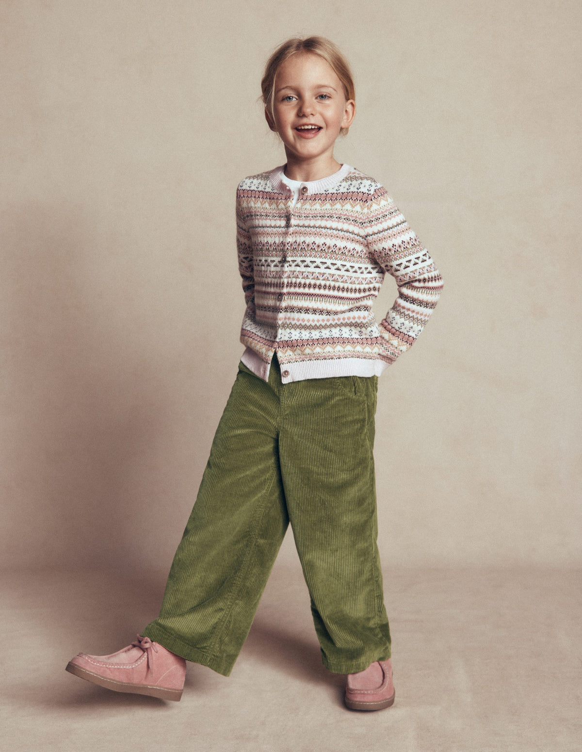 Draw Cord Trousers-Olive Cord - Image 1
