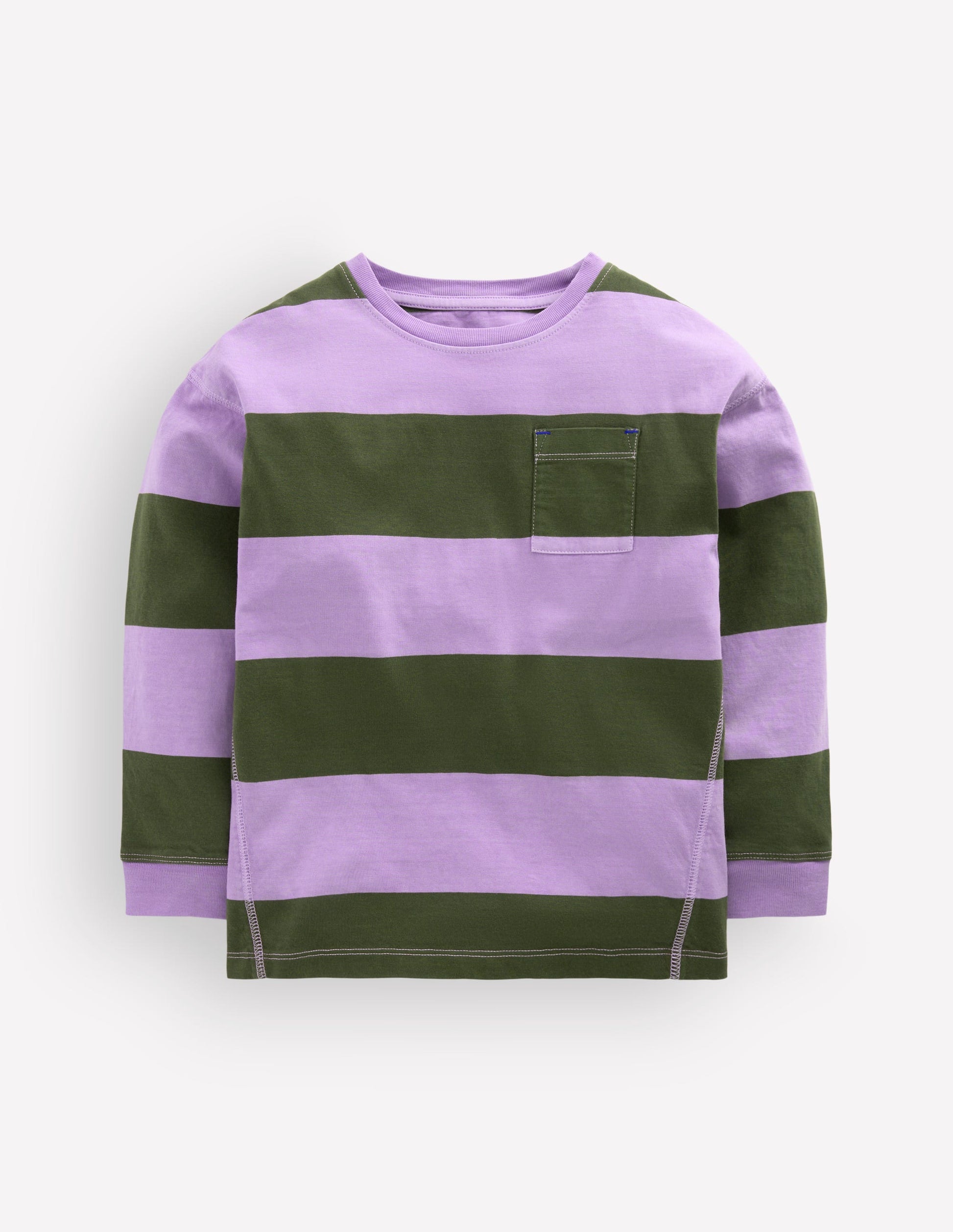Long Sleeve Garment Dye Tee-Brunswick Green/Floral Purple-3