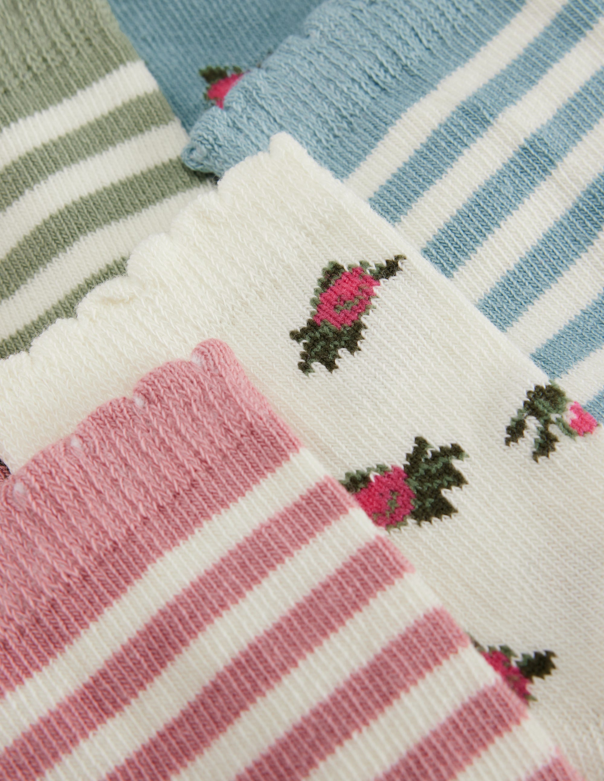 7-Pack Baby Socks-Floral Stripe - Image 2