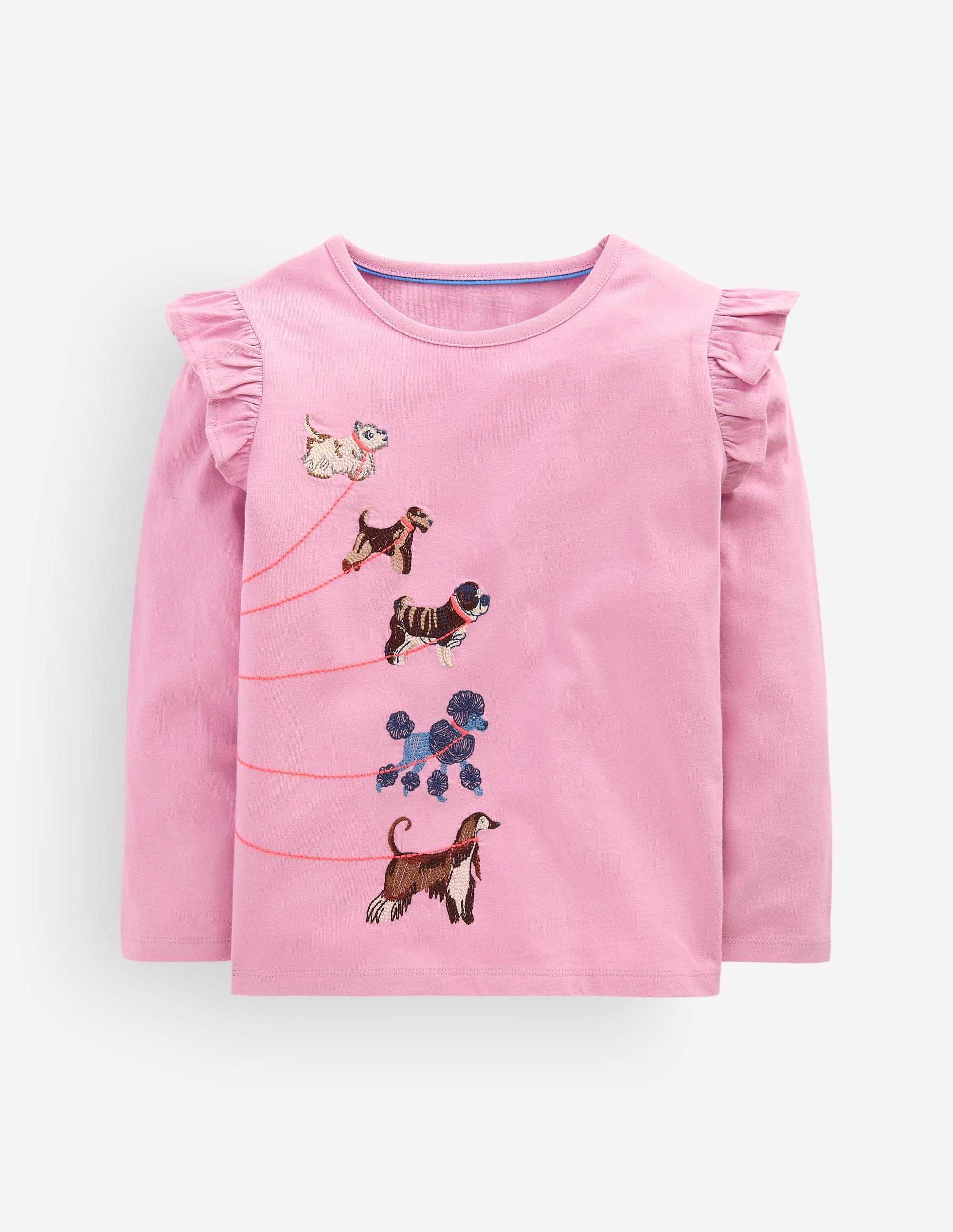 Long Sleeve Superstitch Tee-Soft Lavender Dogs-1