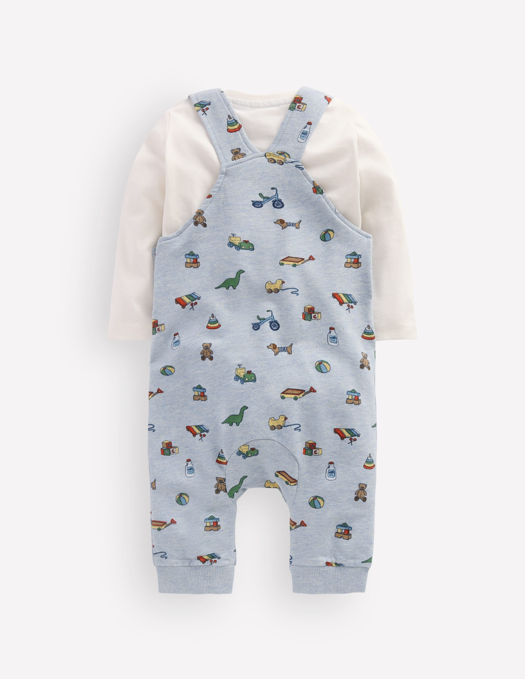 Jersey Overalls Set-Blue Marl Playroom Print - Image 2