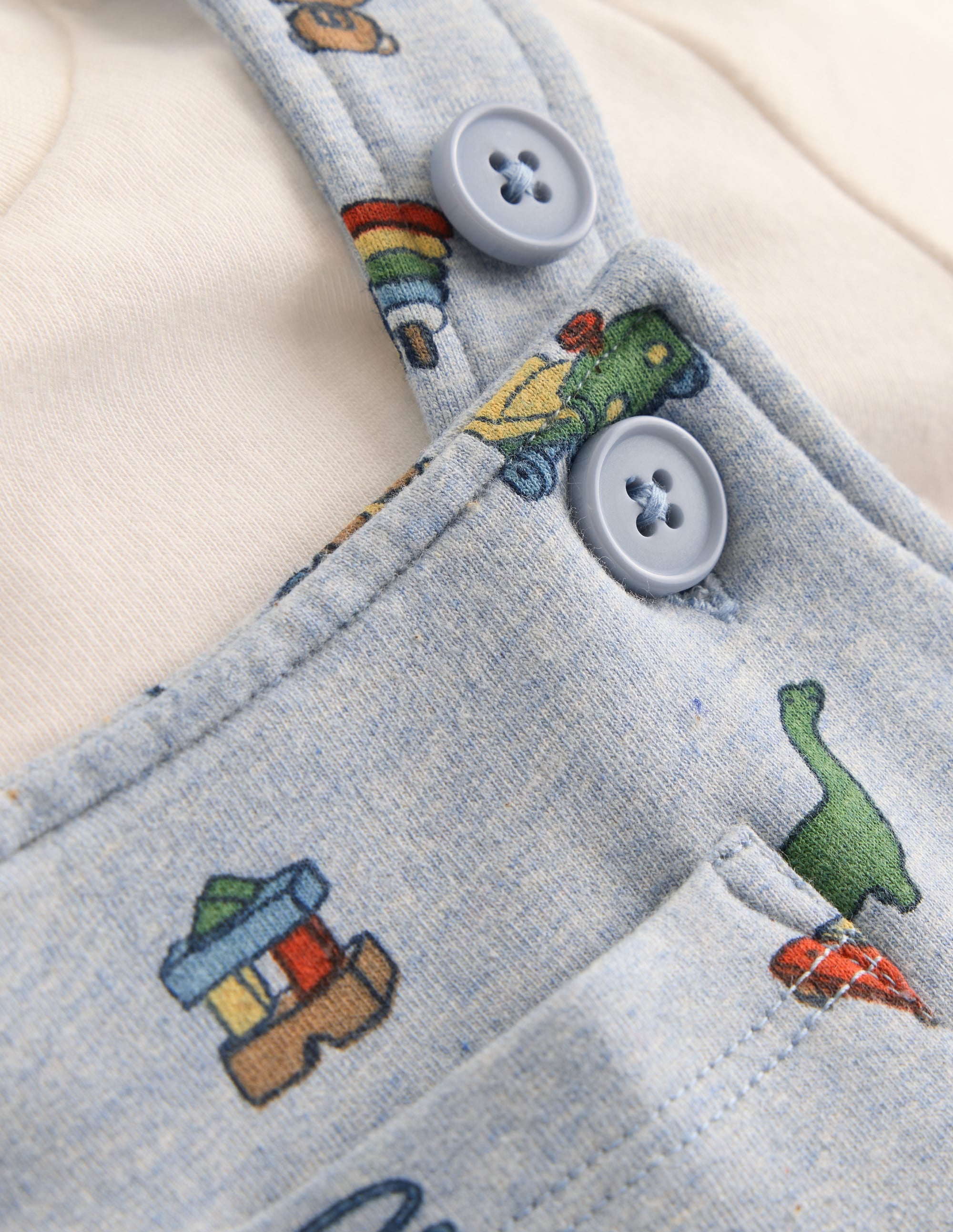 Jersey Overalls Set-Blue Marl Playroom Print - Image 3
