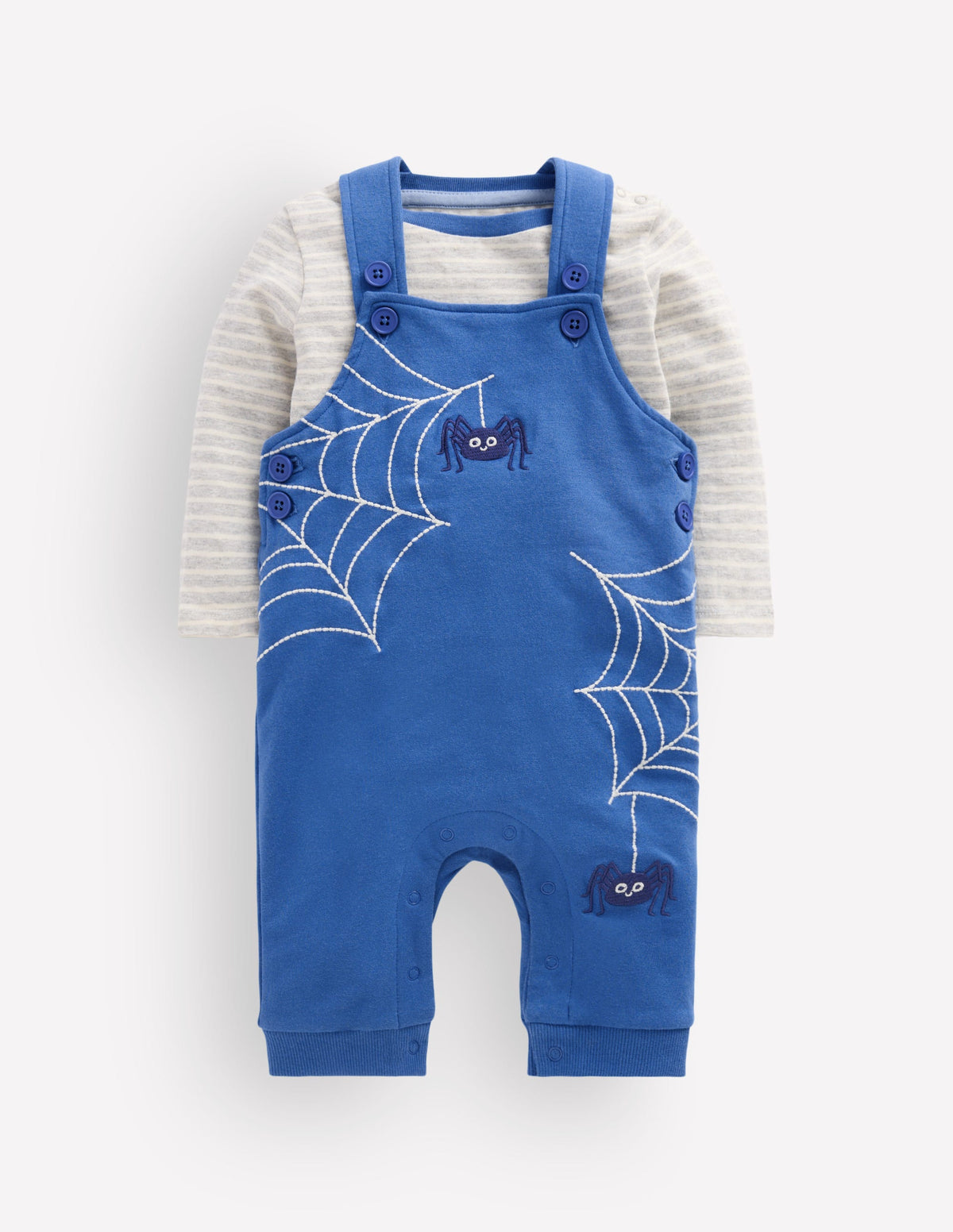 Jersey Overalls Set-Dark Blue Spider Webs-3