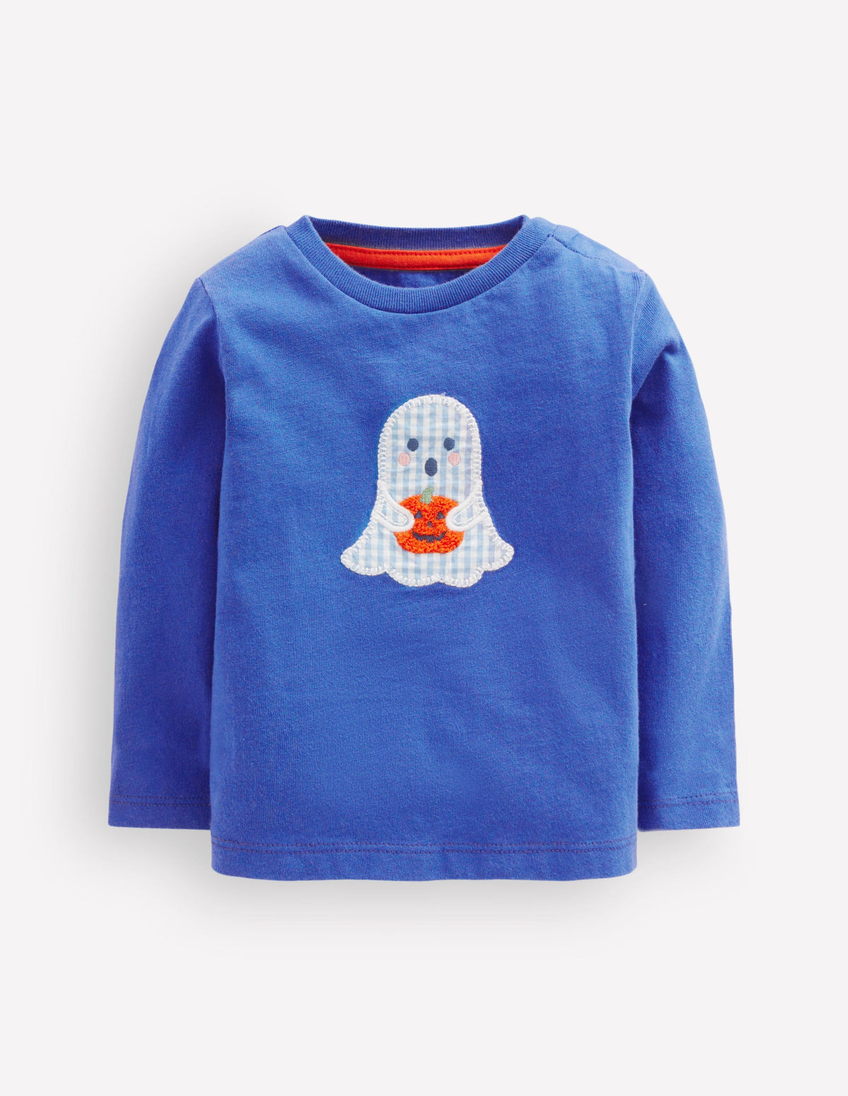 Long Sleeve Appliqué T-Shirt-Bluejay Ghost-4