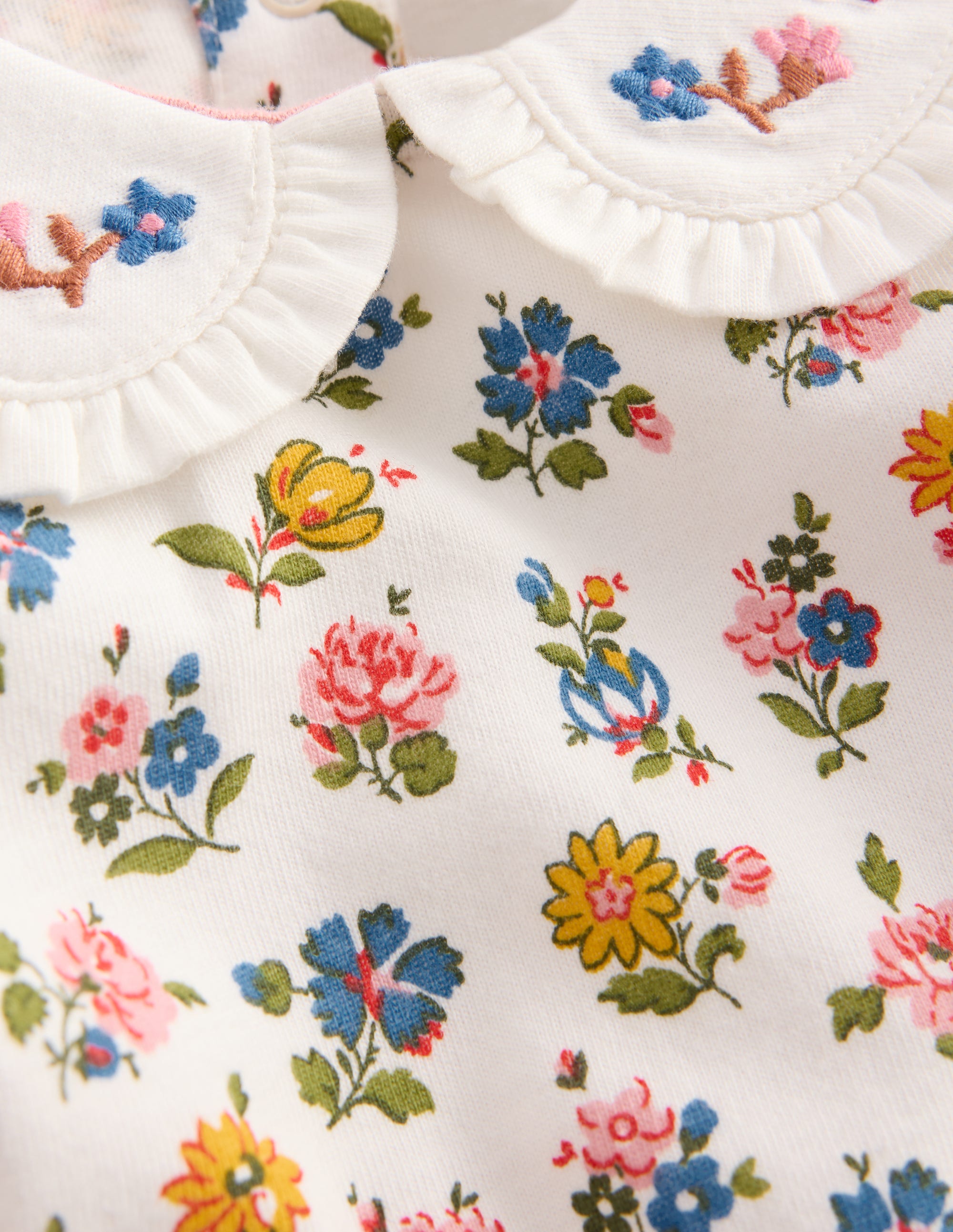 Collared Jersey Set-Blue Ditsy Floral - Image 3
