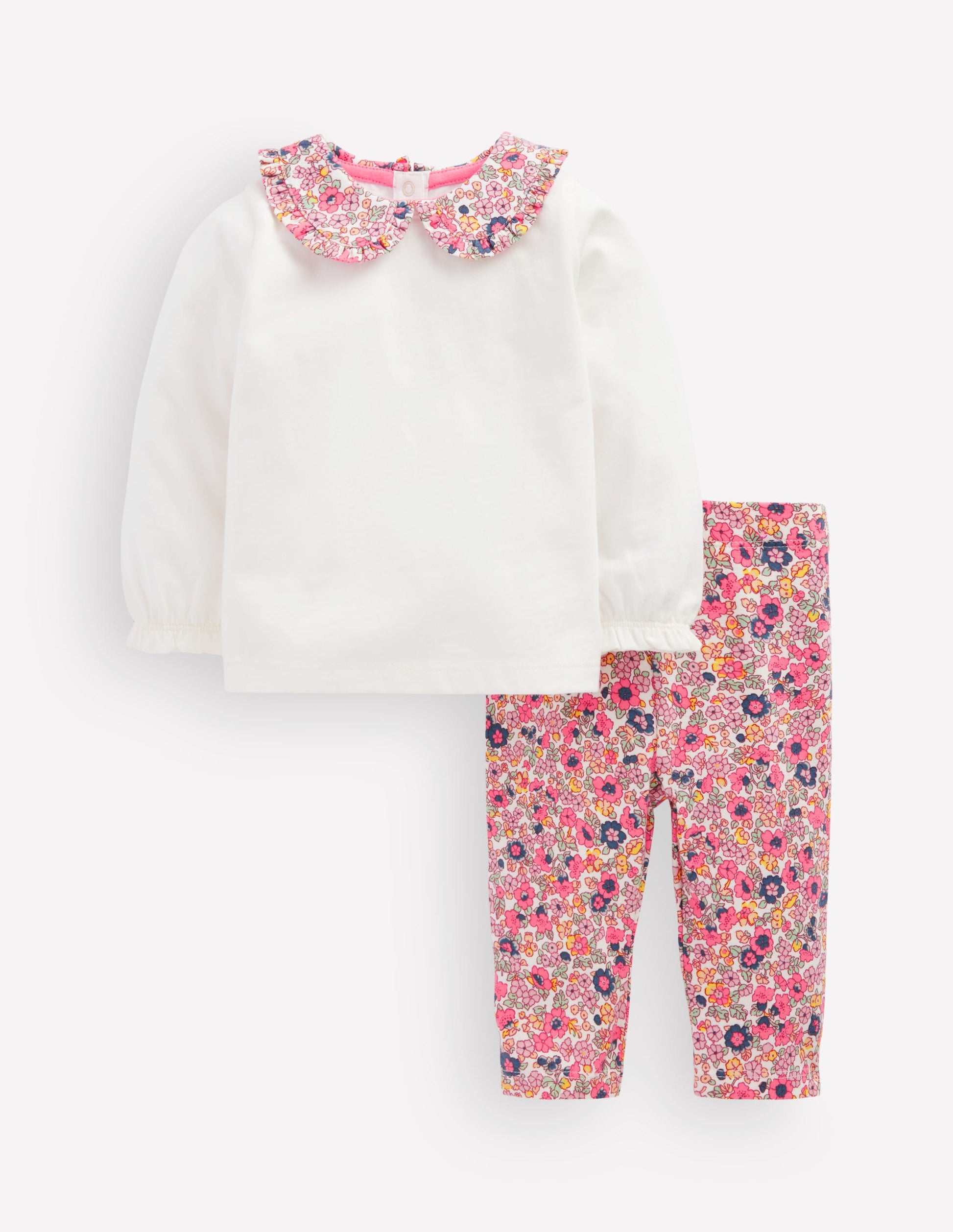 Collared Jersey Set-Multi Ditsy Floral-1