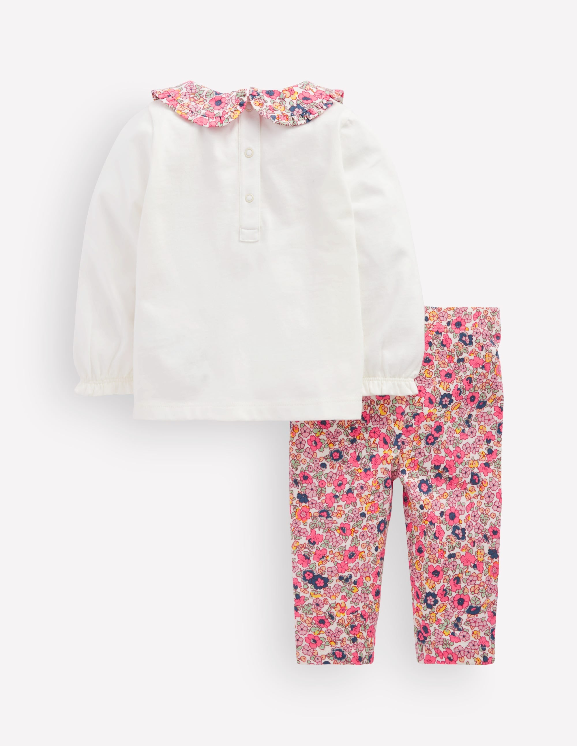 Collared Jersey Set-Multi Ditsy Floral - Image 2