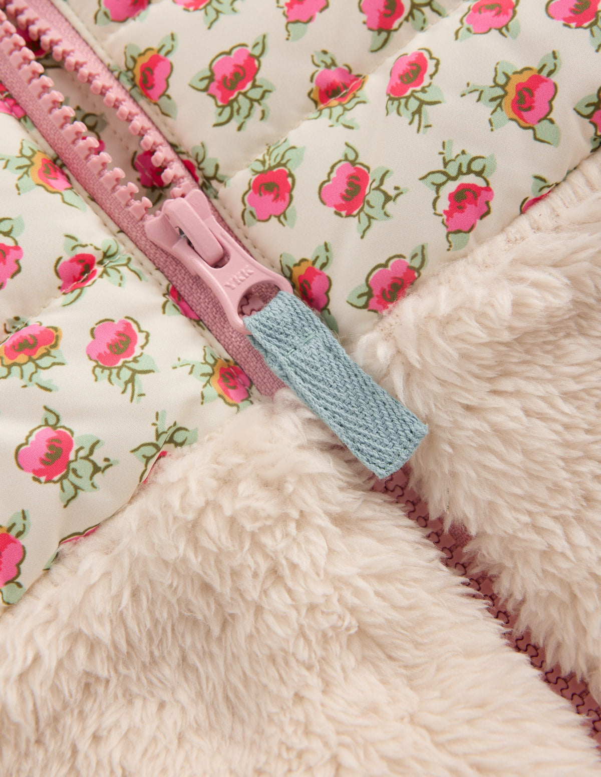 Mixed Borg Jacket-Blue Hotchpotch Floral - Image 3