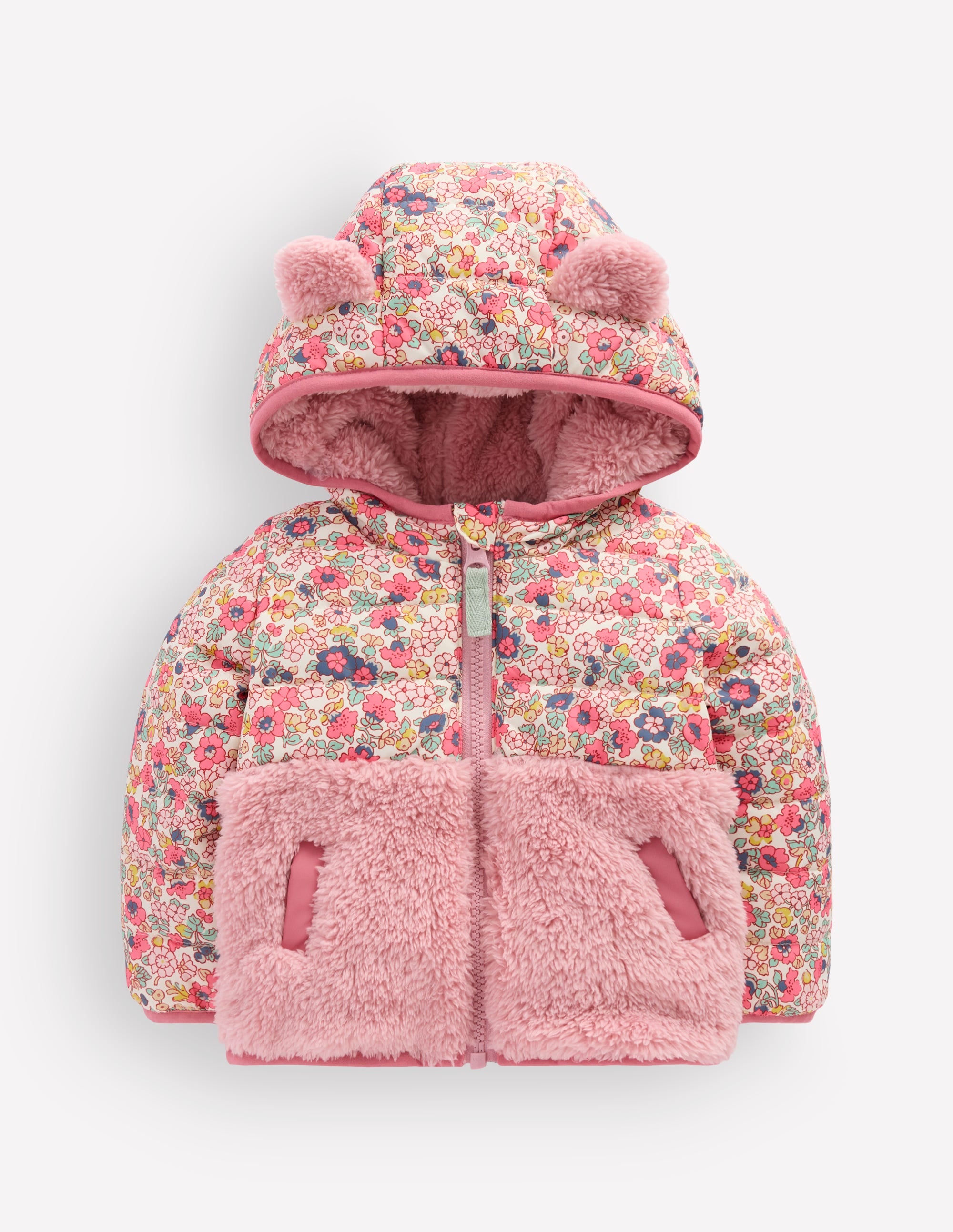 Mixed Borg Jacket-Multi Ditsy Floral - Image 1