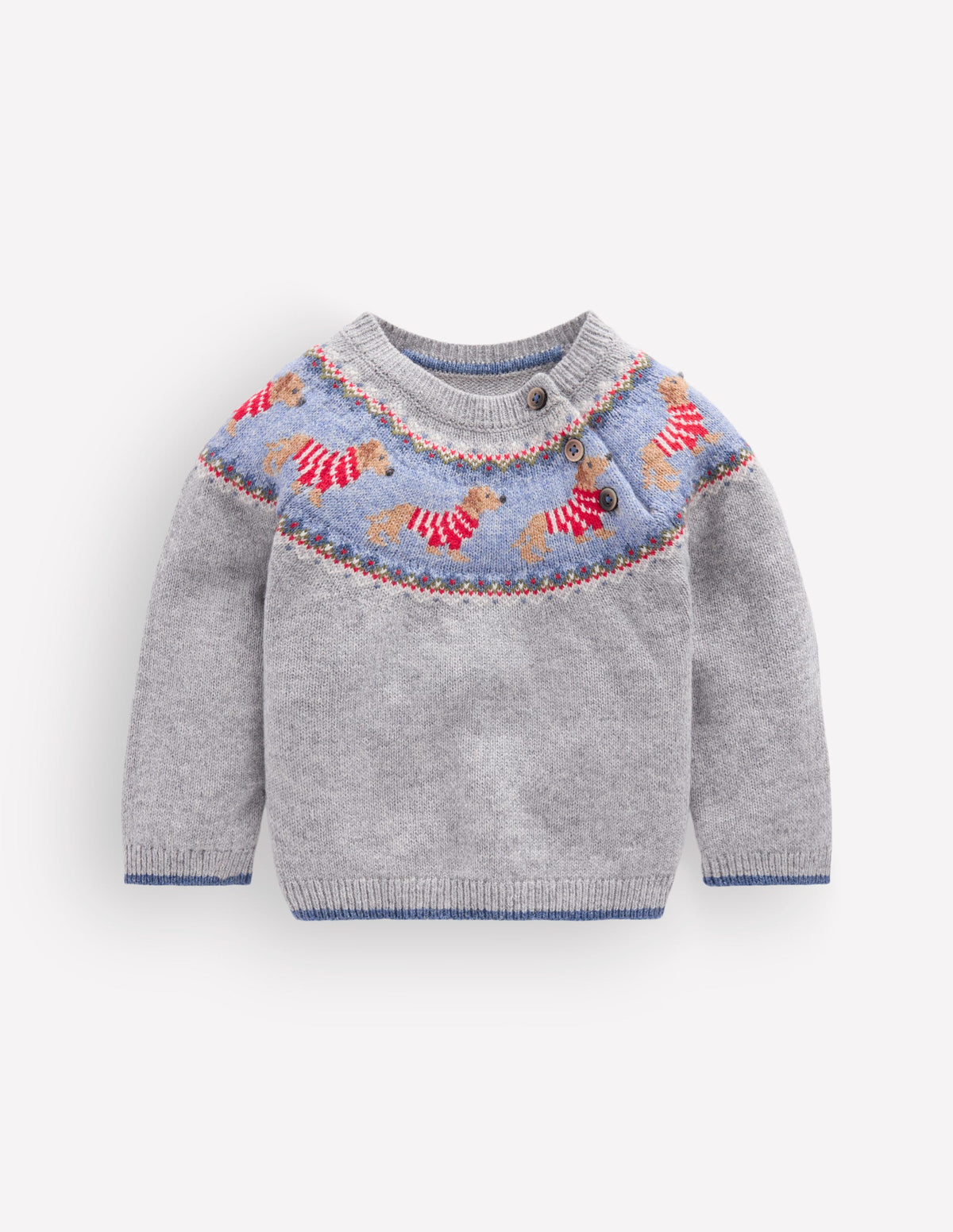 Fair isle Sweater-Grey Marl Puppy - Image 1