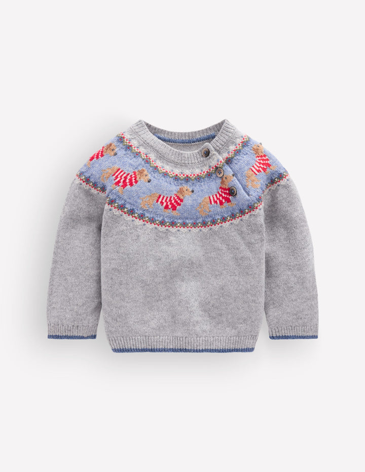 Fair isle Sweater-Grey Marl Puppy