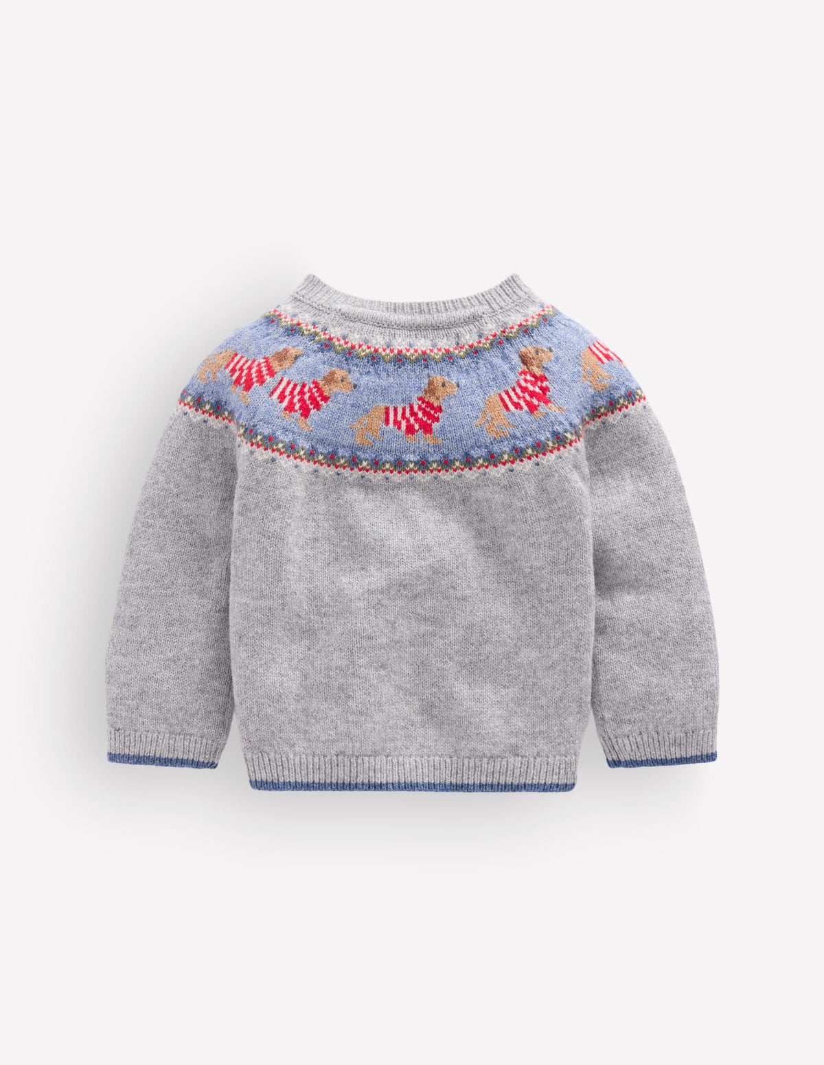 Fair isle Sweater-Grey Marl Puppy-2