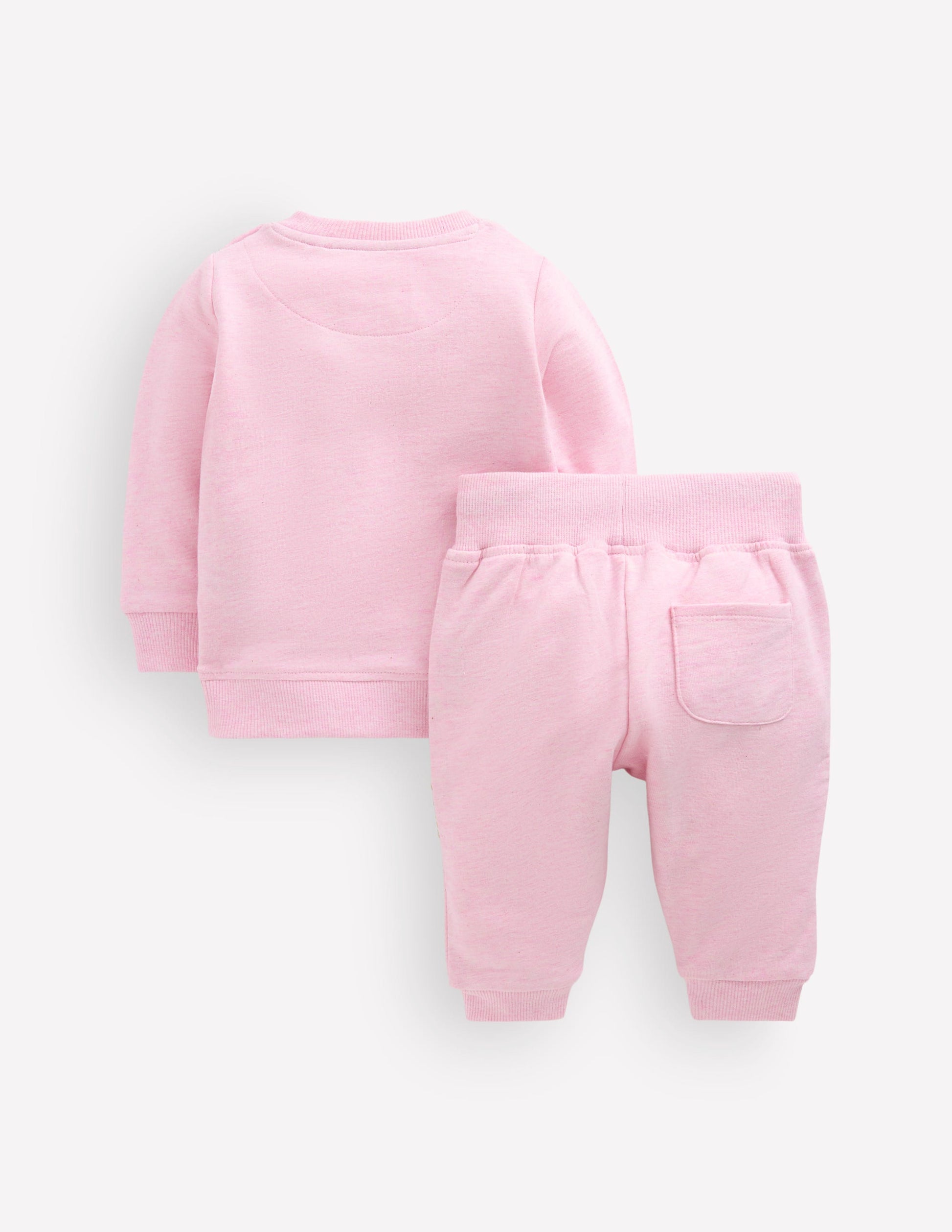 Appliqué Sweatshirt Set-Pale Pink Farm-2