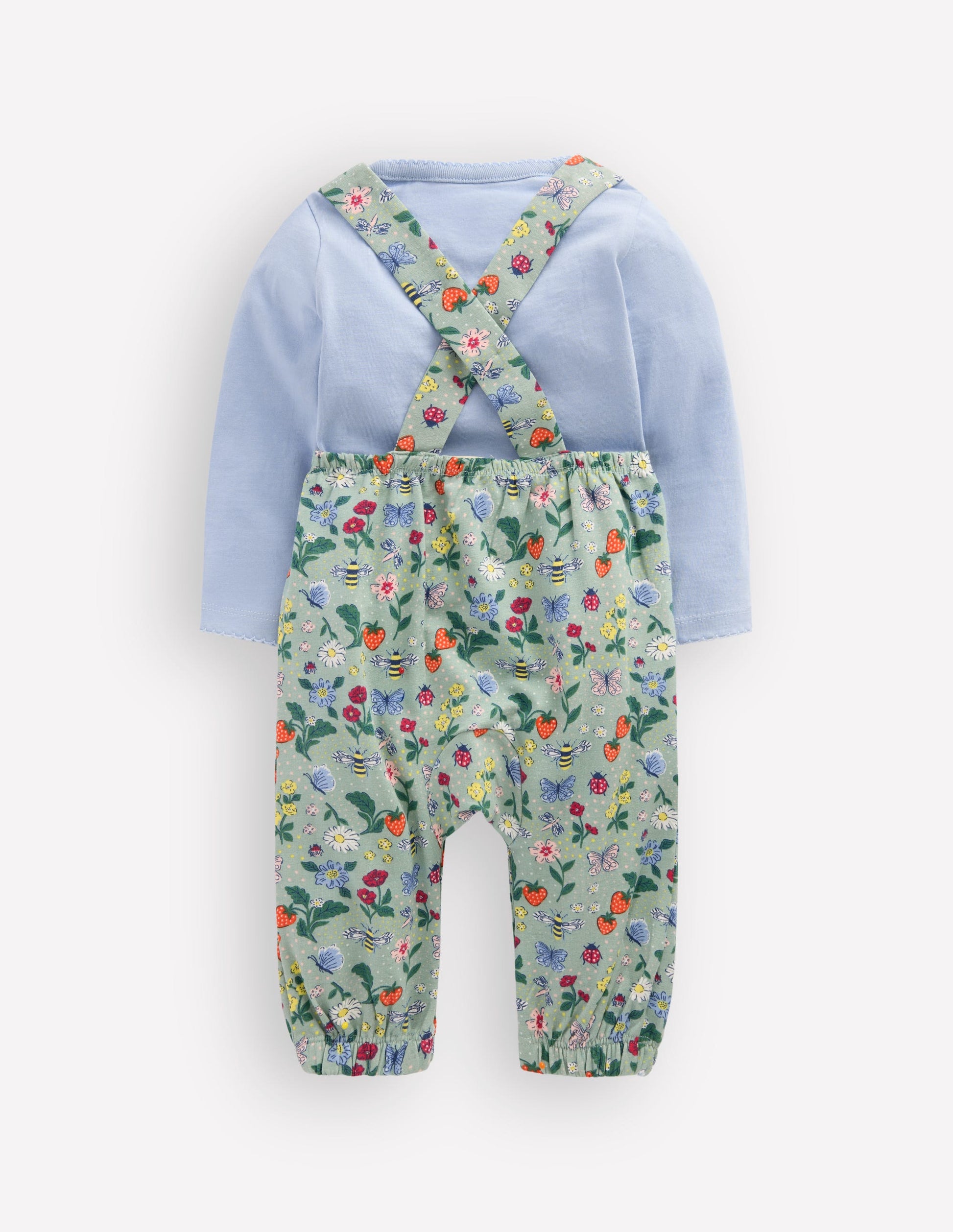Jersey Overalls Set-Green Bee Garden-2