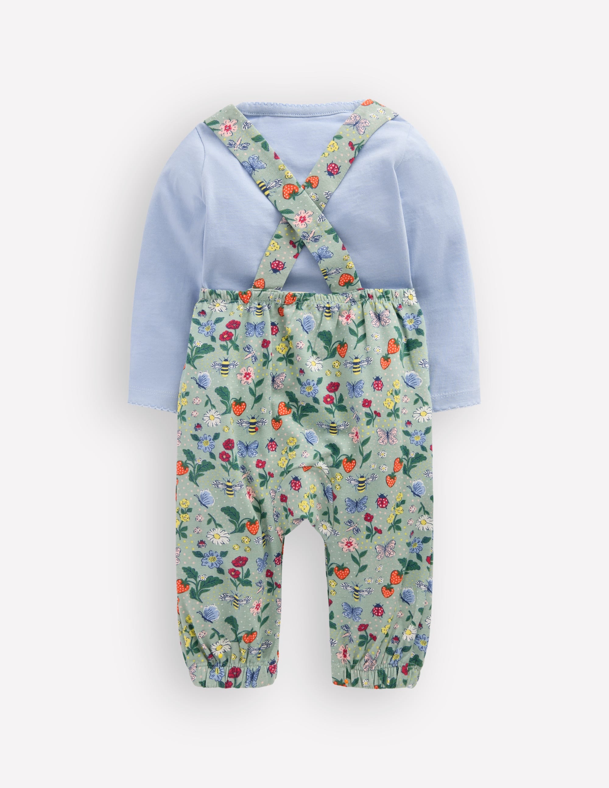 Jersey Overalls Set-Green Bee Garden - Image 2