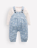 Jersey Overalls Set-Blue Linear Farm
