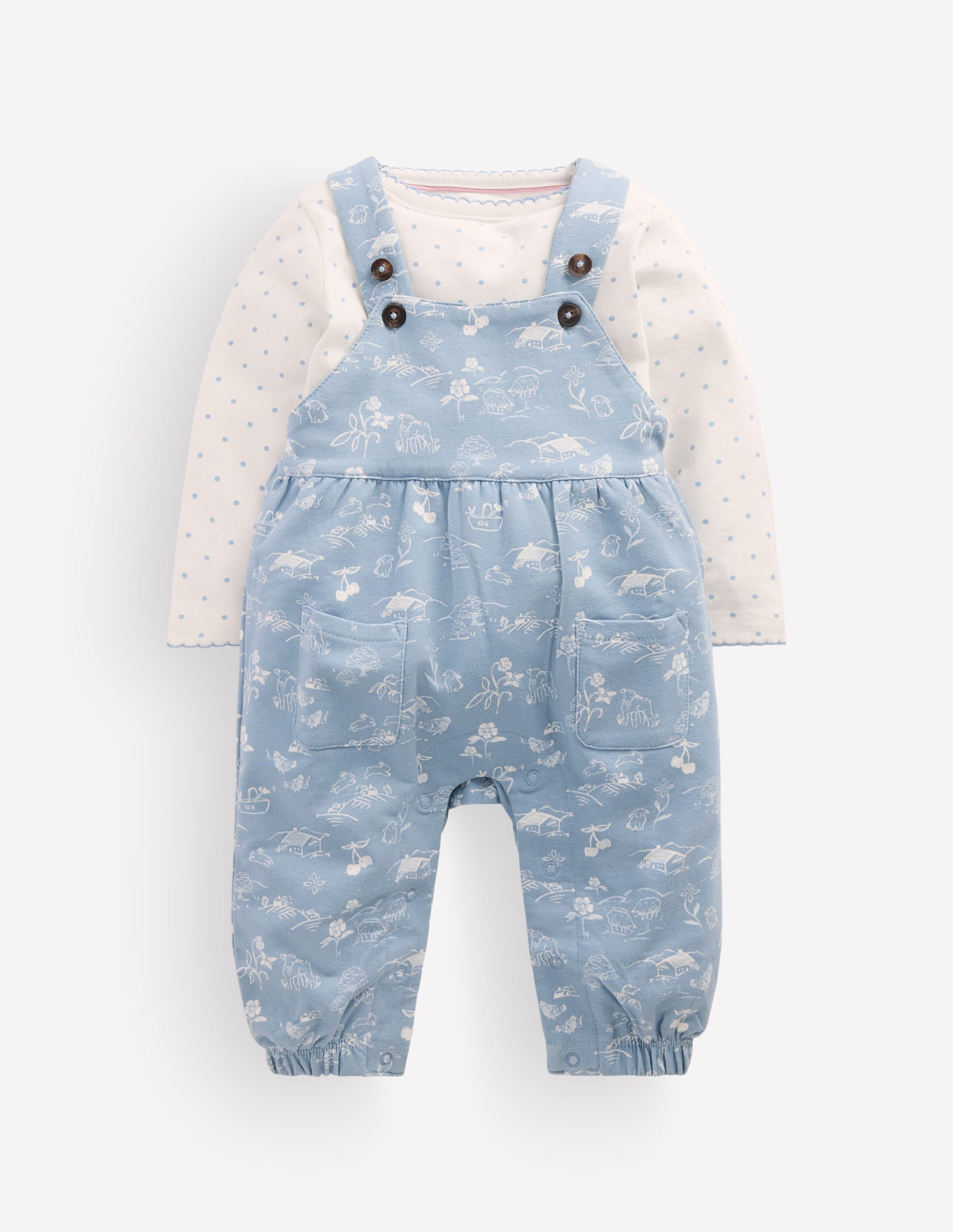 Jersey Overalls Set-Blue Linear Farm - Image 1