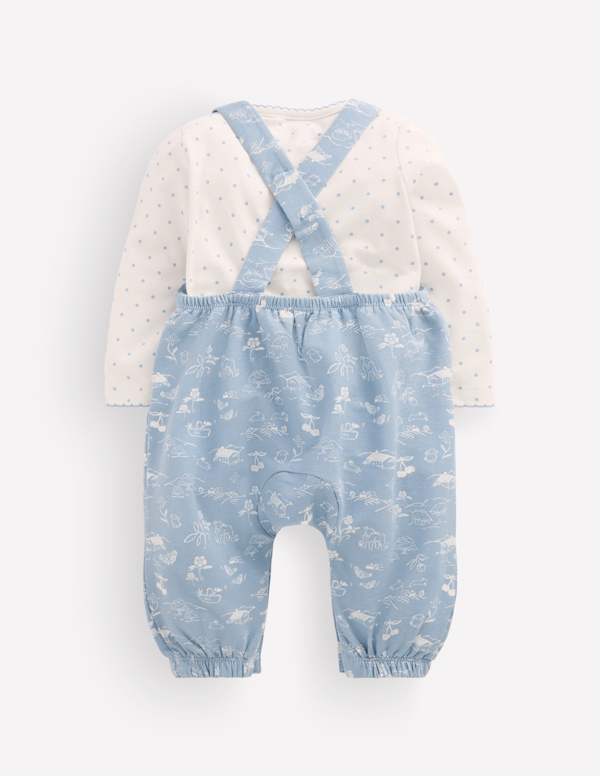 Jersey Overalls Set-Blue Linear Farm - Image 2