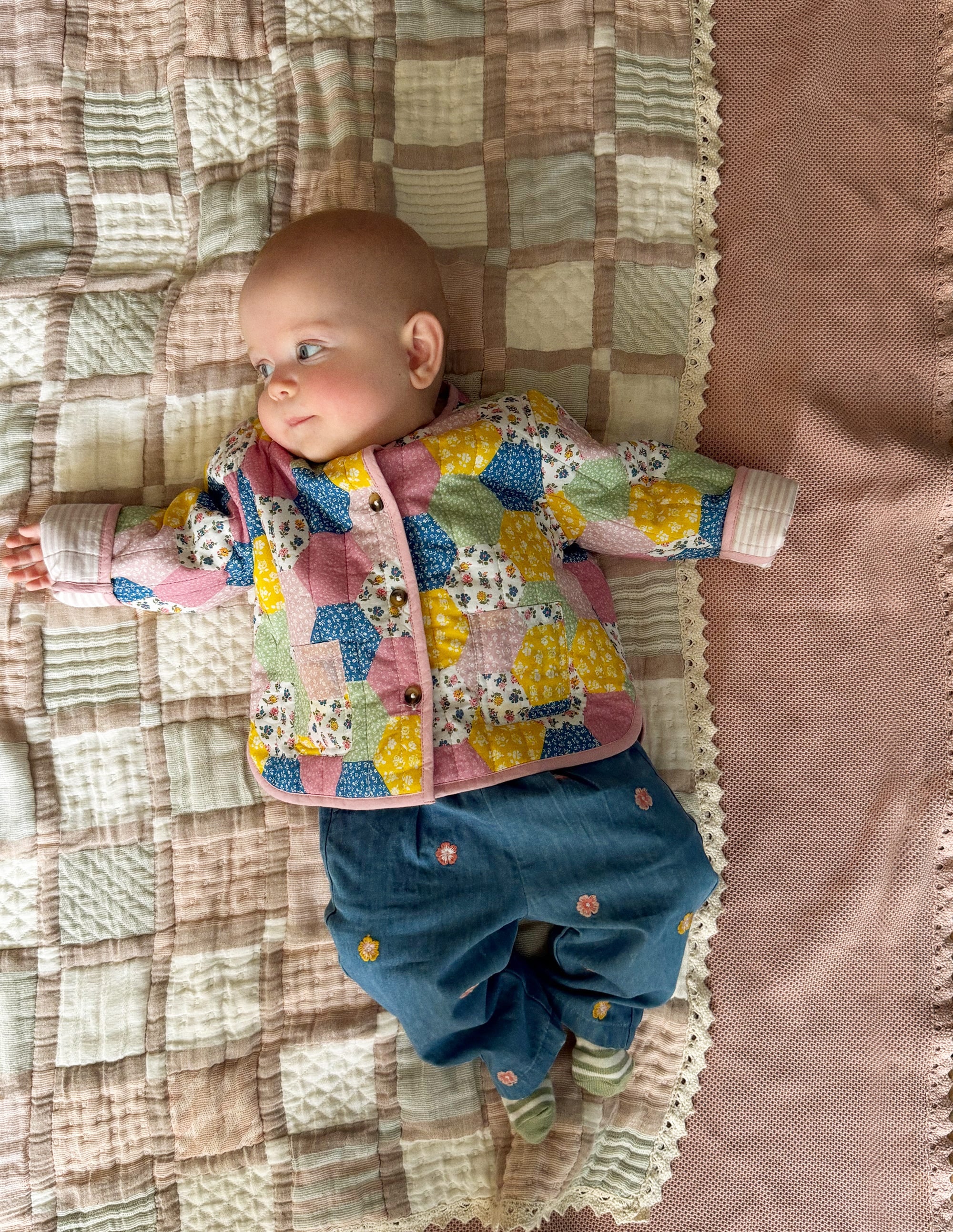 Quilted Jacket-Multi Patchwork Print - Image 1