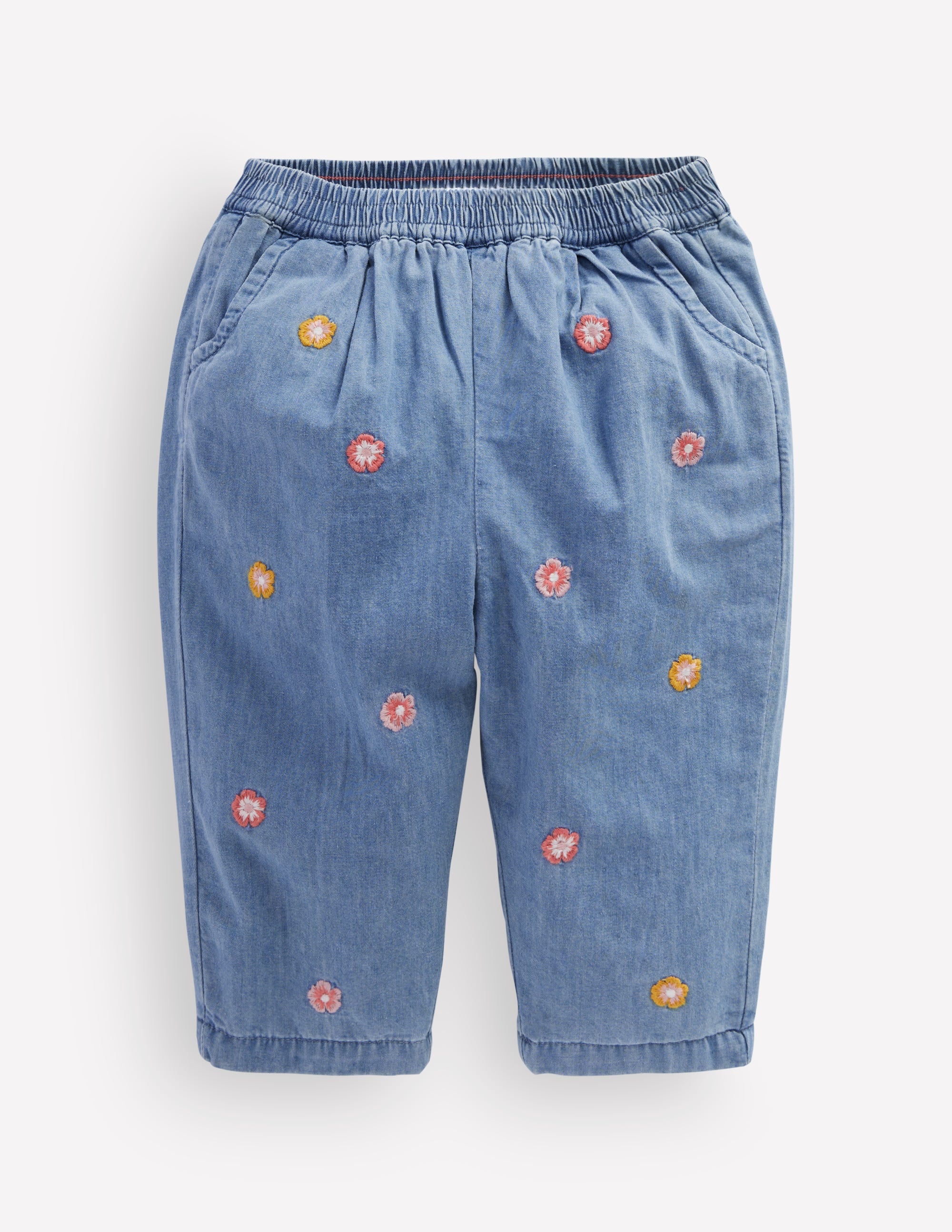 R*u様 echeveria Splashed Denim pant ovy Embroidered Chambray Pants - Embroidered Chambray | Boden USA