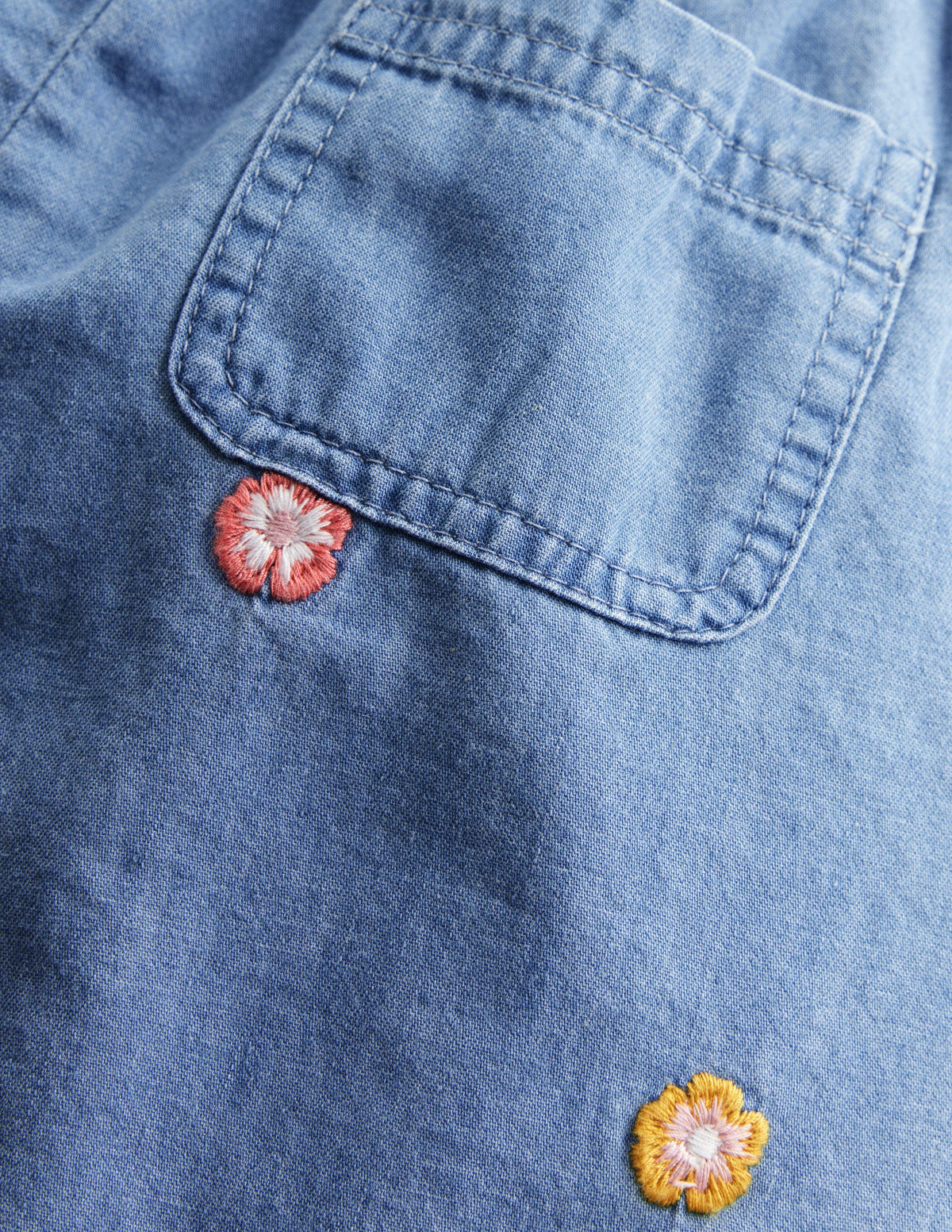 Embroidered Chambray Pants-Embroidered Chambray - Image 3