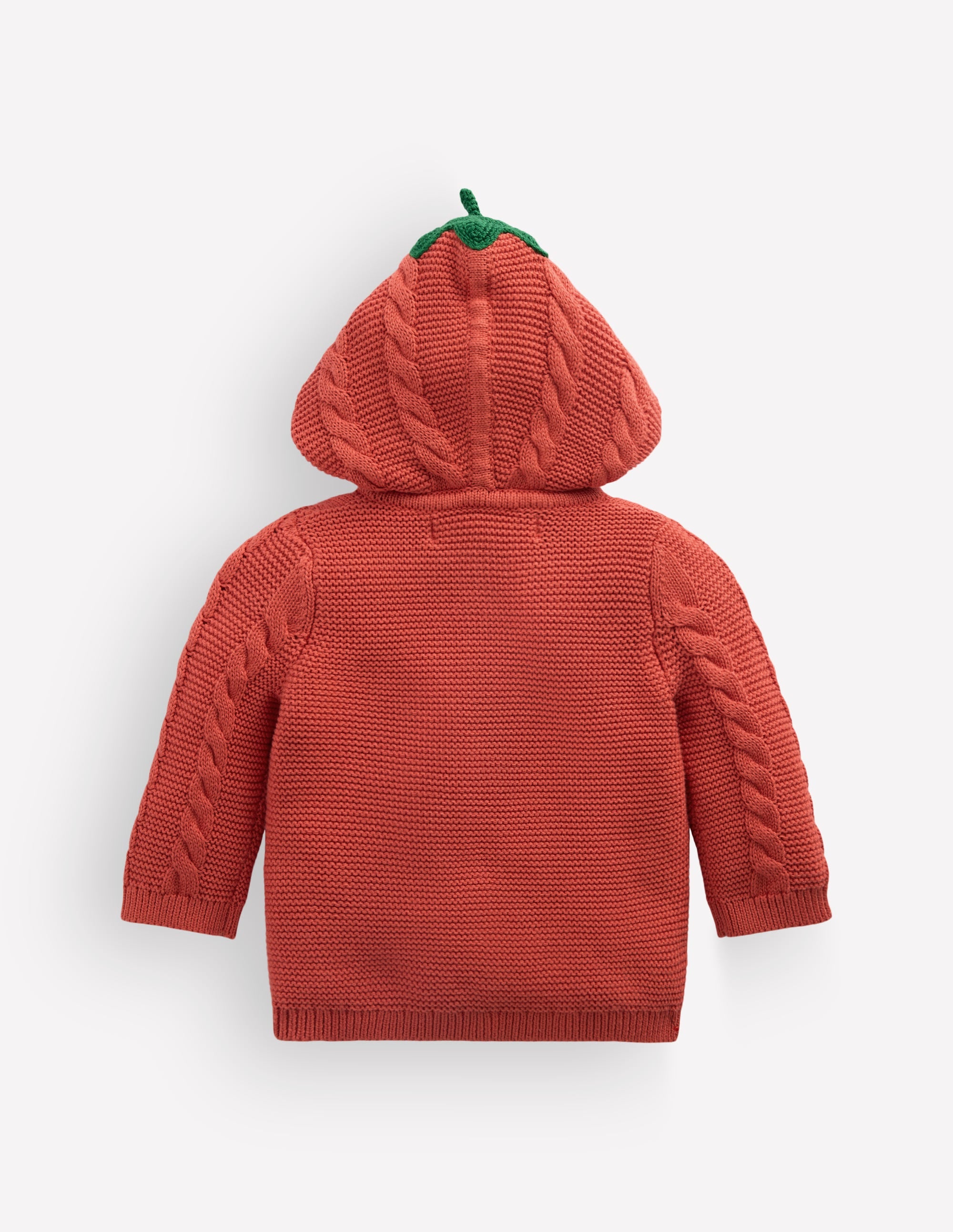 Novelty Cotton Knitted Jacket-Terracotta Clay Pumpkin - Image 5