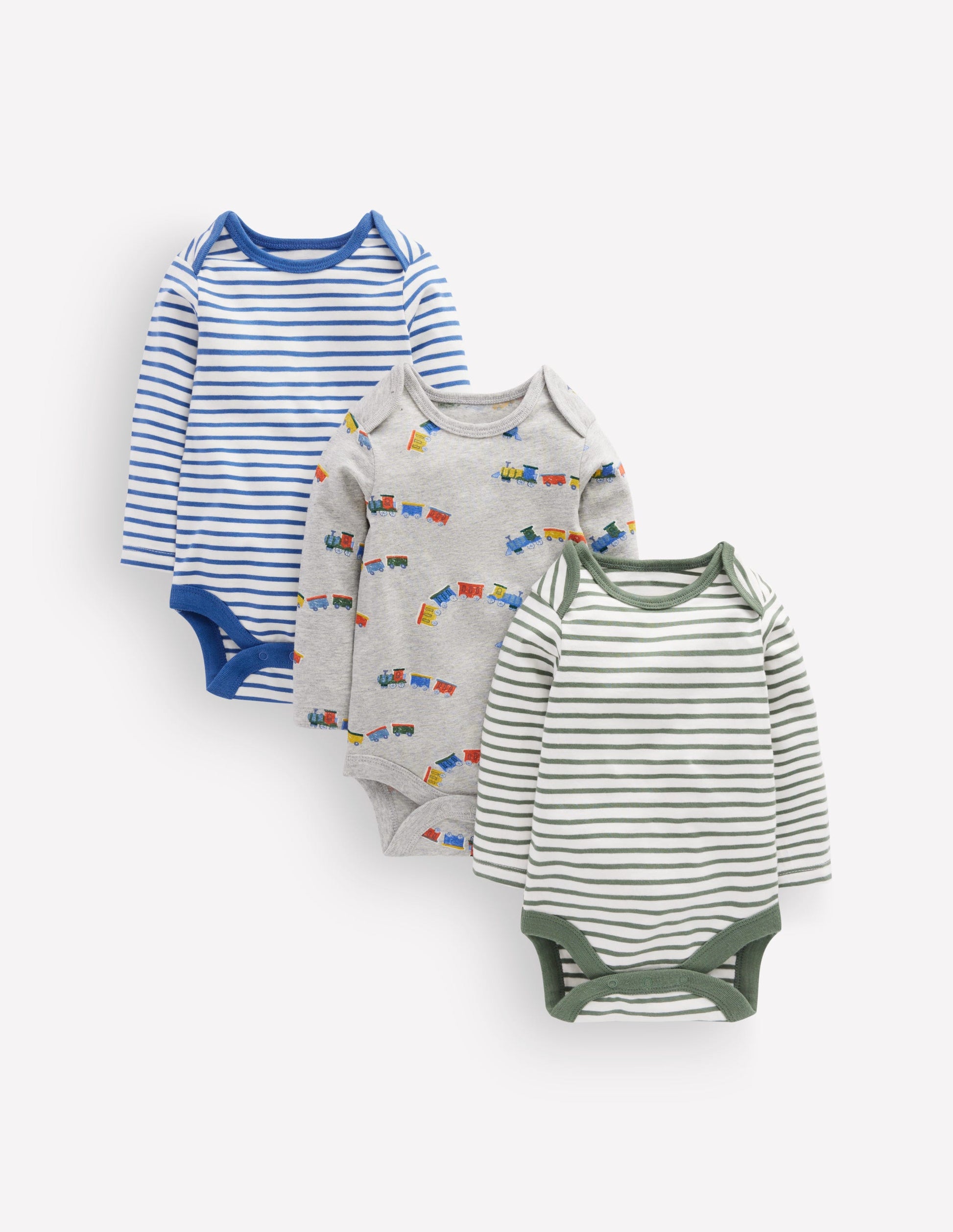 3-pack Cotton Bodies-Grey Marl Trains-1