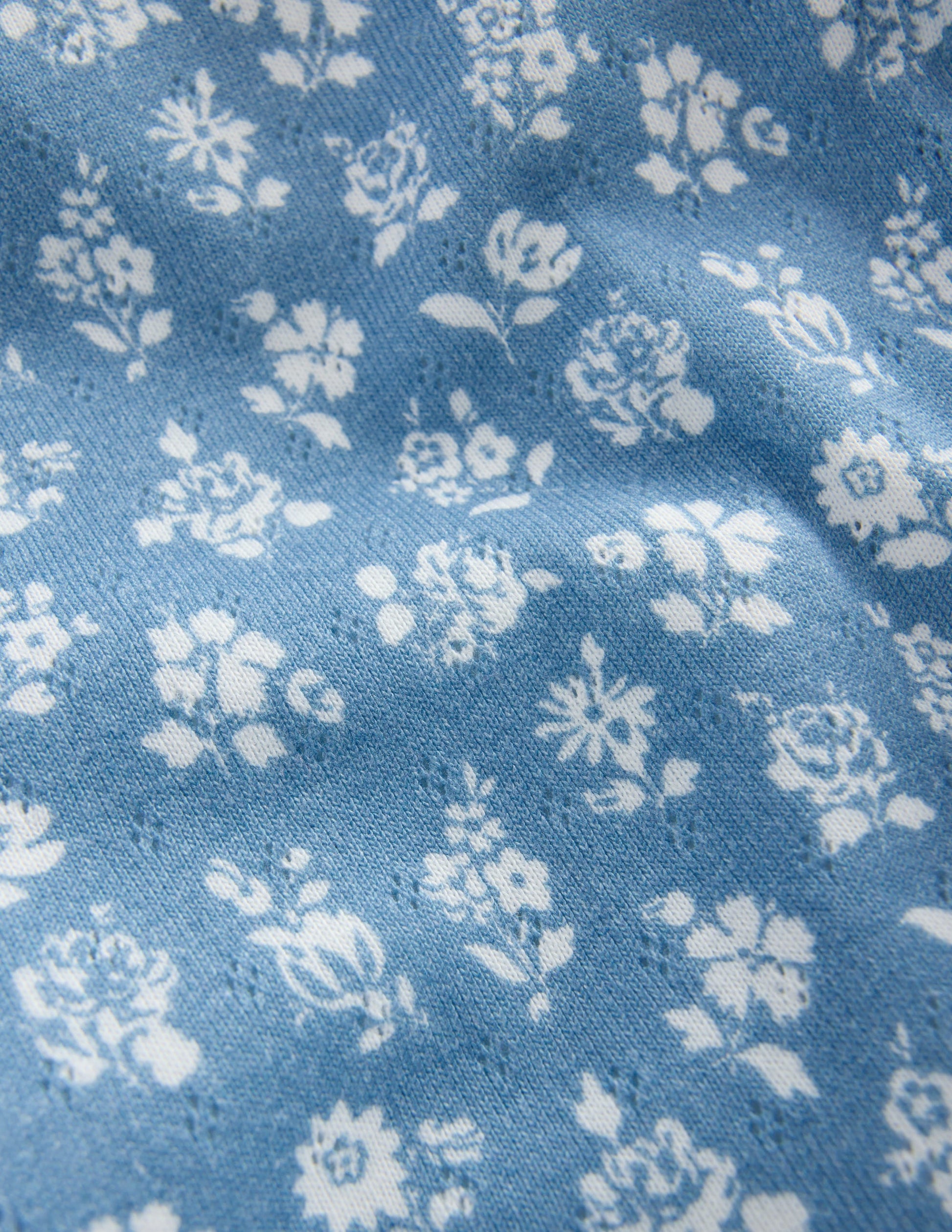 Cotton Pointelle Set-Glacier Blue Ditsy Floral-3