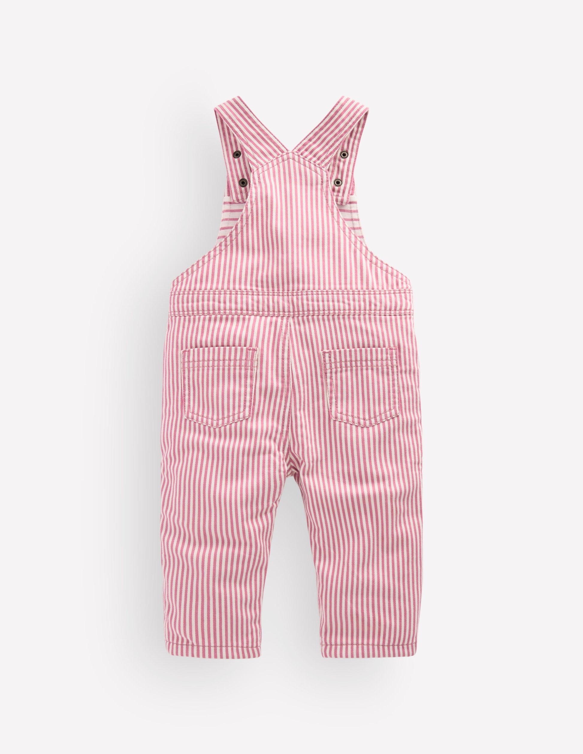 Woven Dungarees-Pink Stripe-2