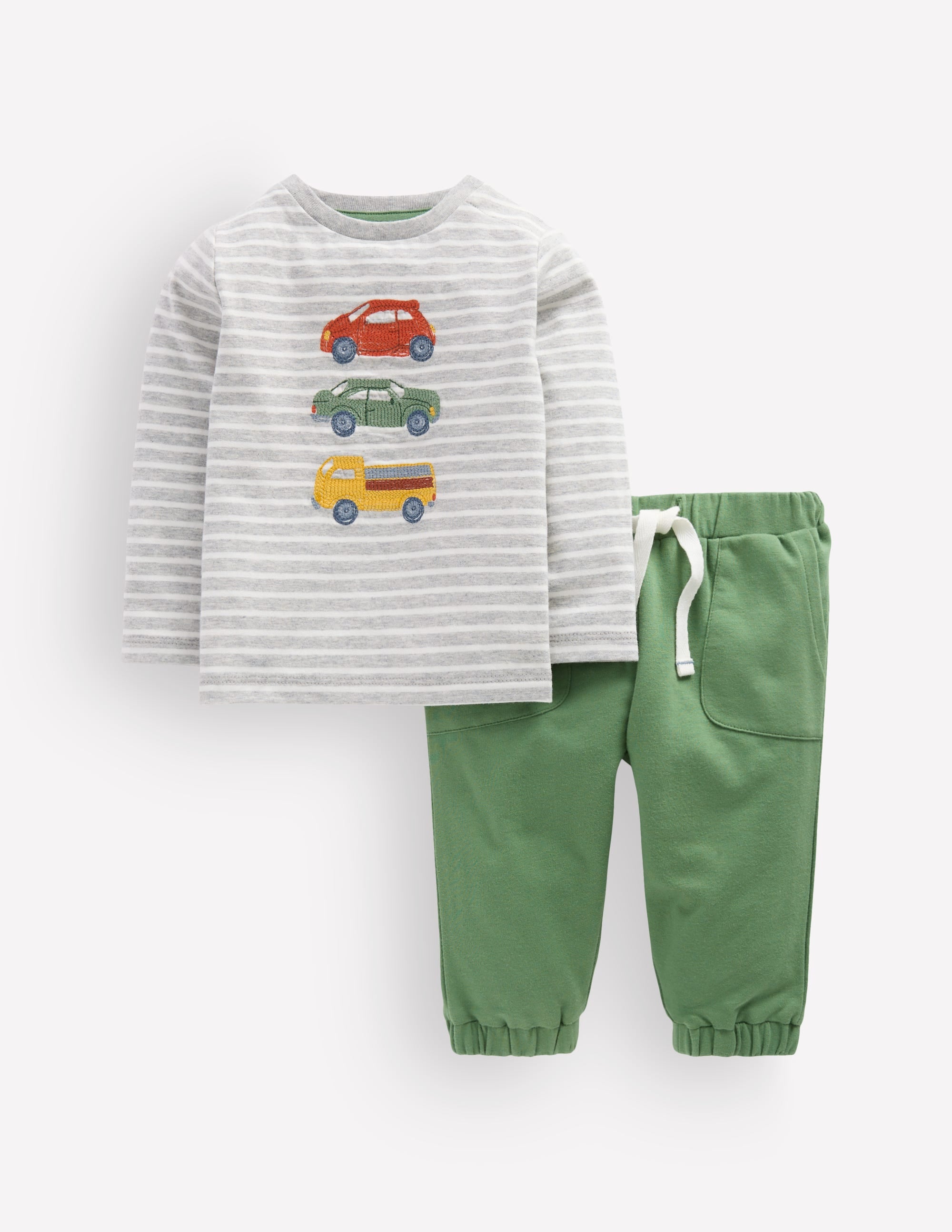 Appliqué Jersey Play Set-Green Cars - Image 1
