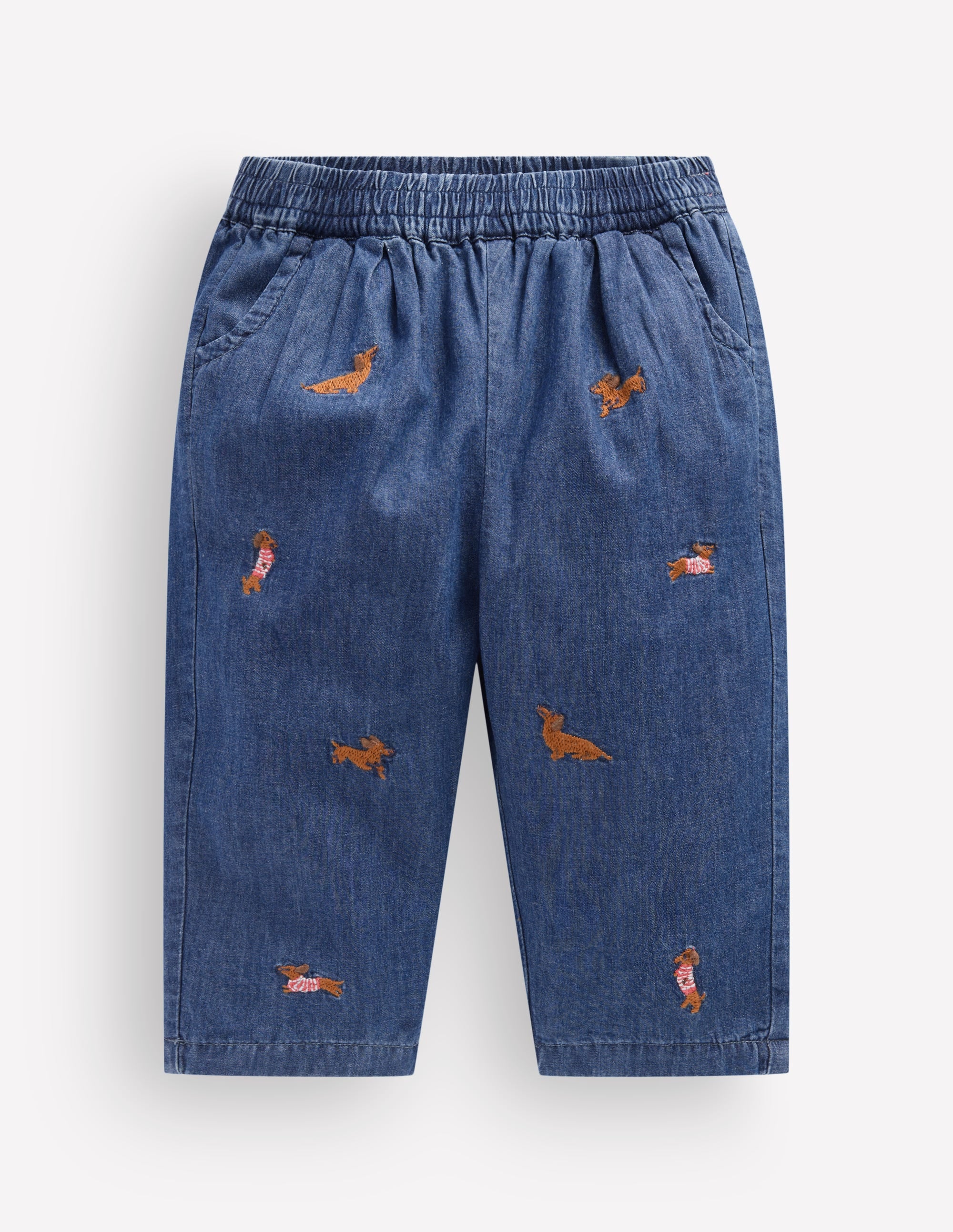 Embroidered Chambray Trouser-Chambray Dogs - Image 1