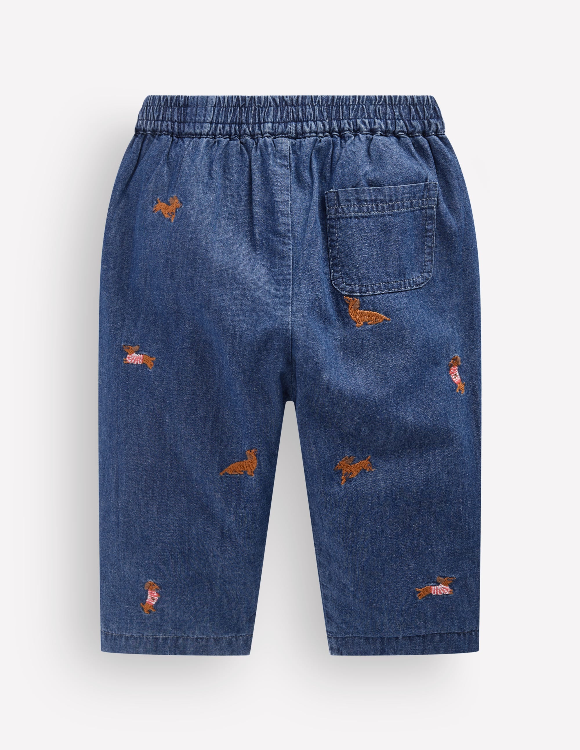 Embroidered Chambray Trouser-Chambray Dogs - Image 2