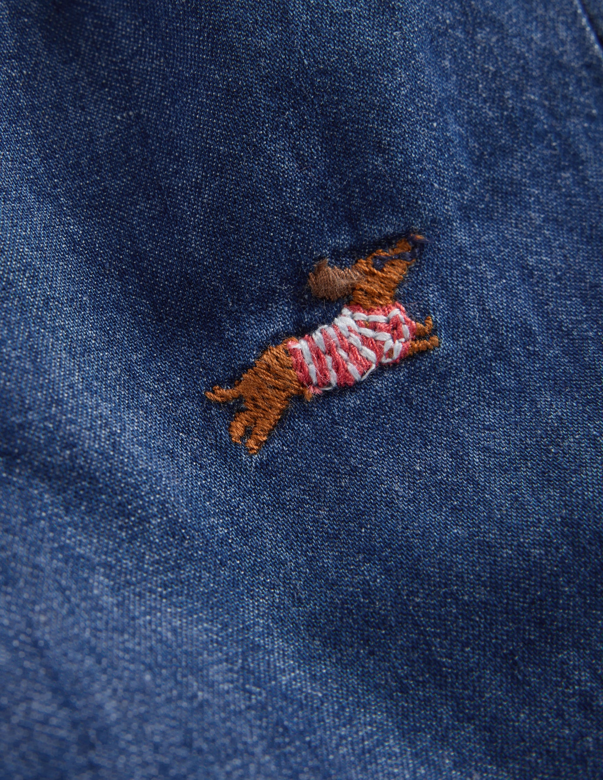 Embroidered Chambray Trouser-Chambray Dogs-3