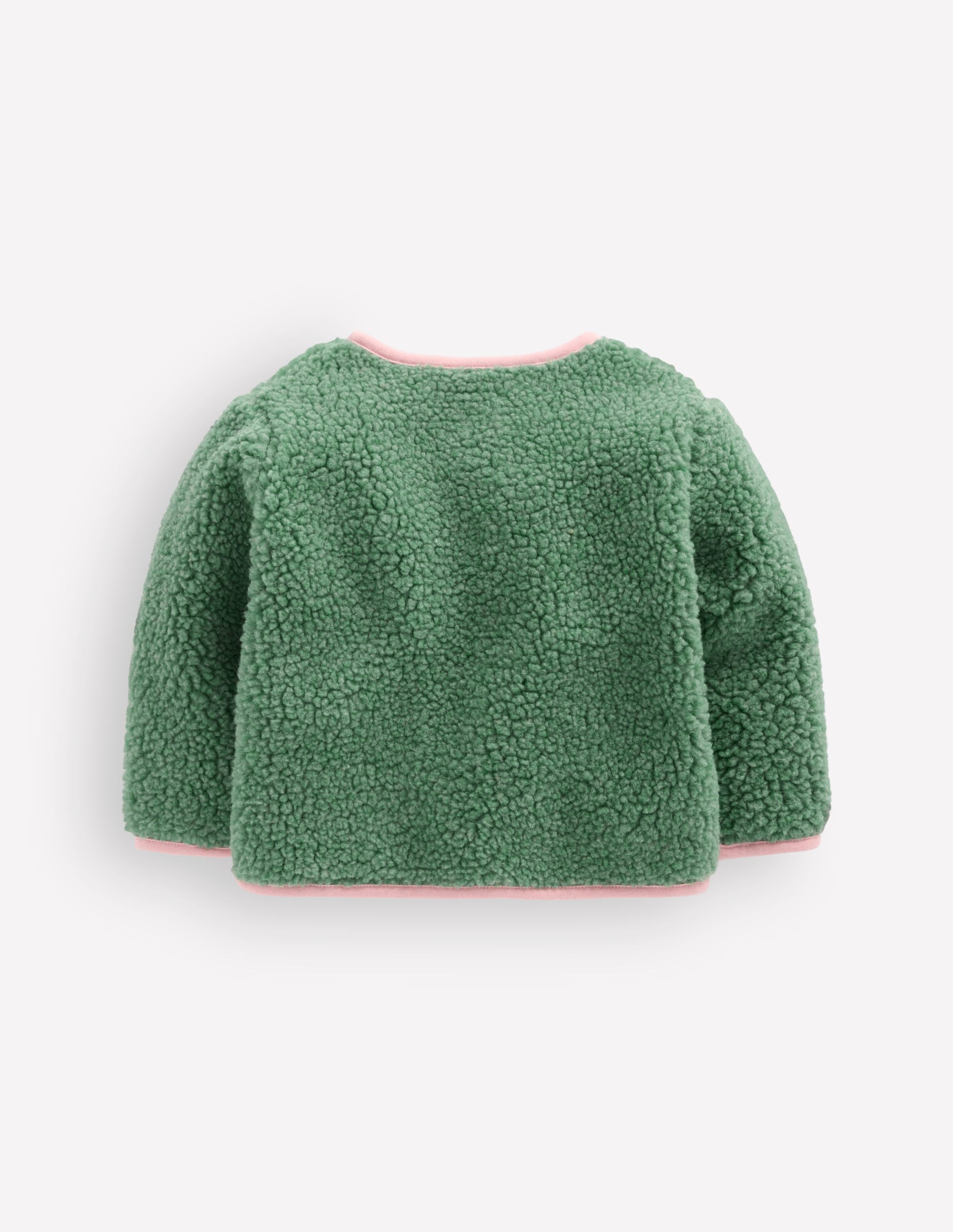Cosy Borg Button-Down Jacket-Larch Green Floral - Image 2