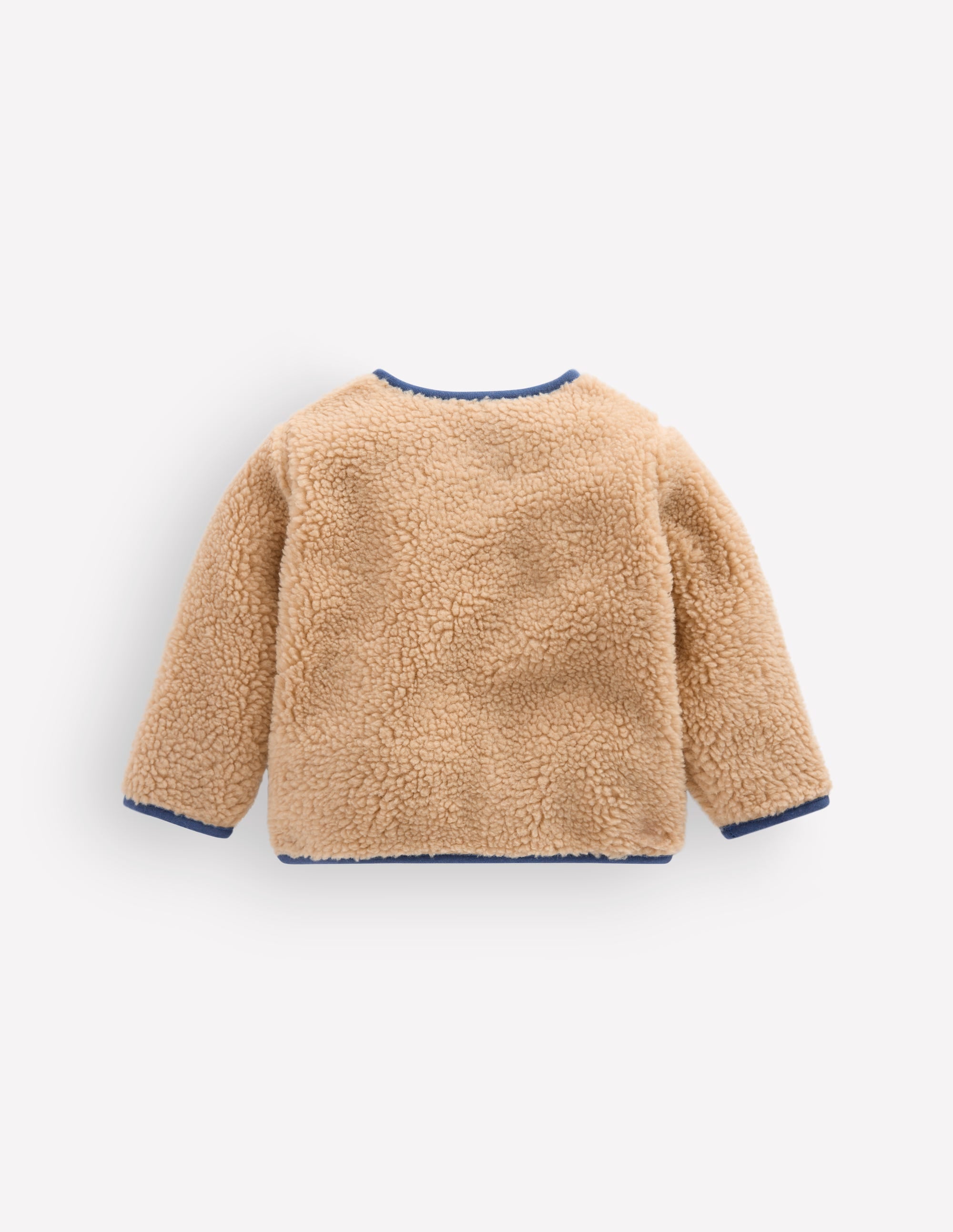 Cosy Borg Button - Down Jacket - Brown/Blue | Boden USA