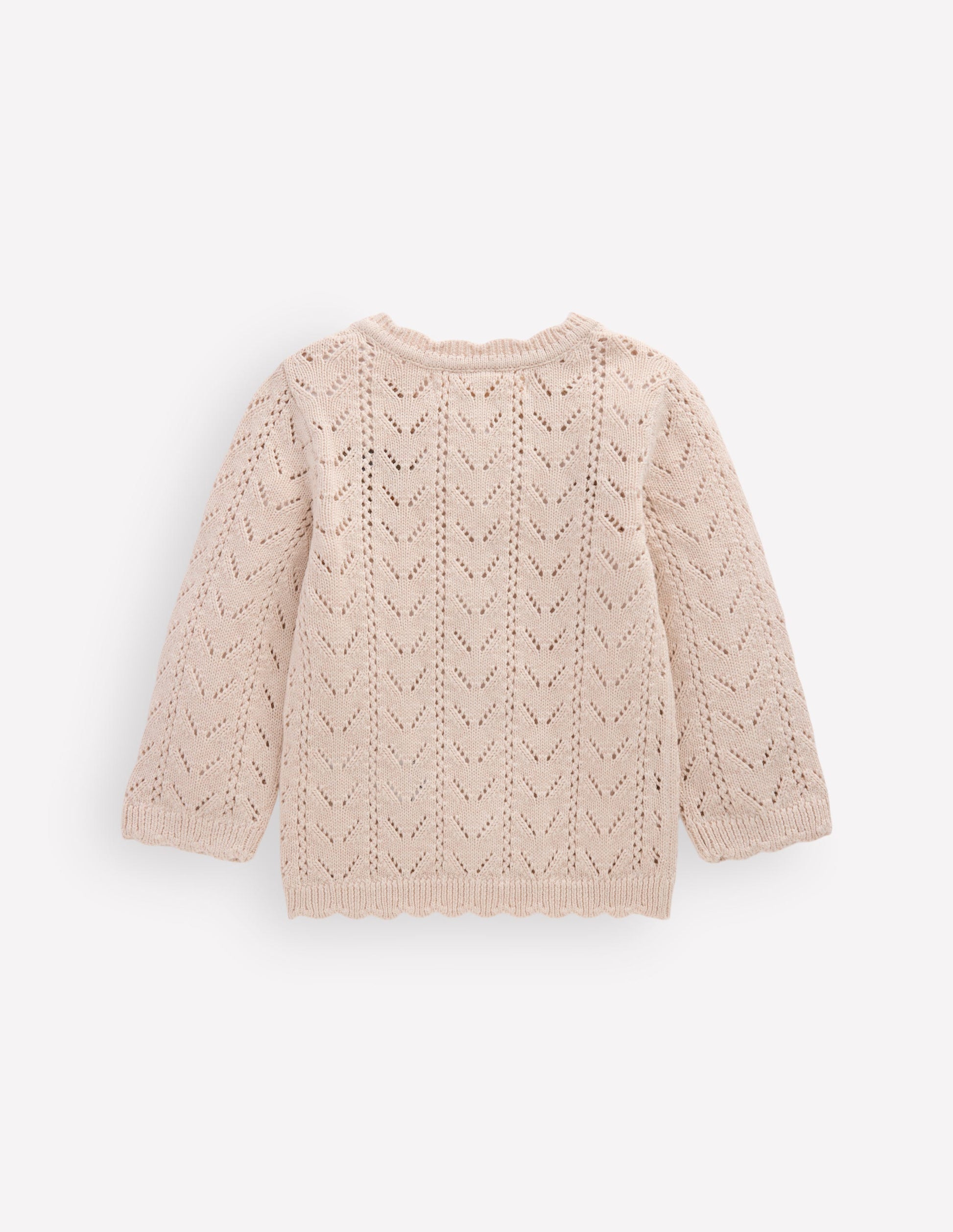 Embroidered Cotton Cardigan-Ecru Marl Mini Embroidered-3